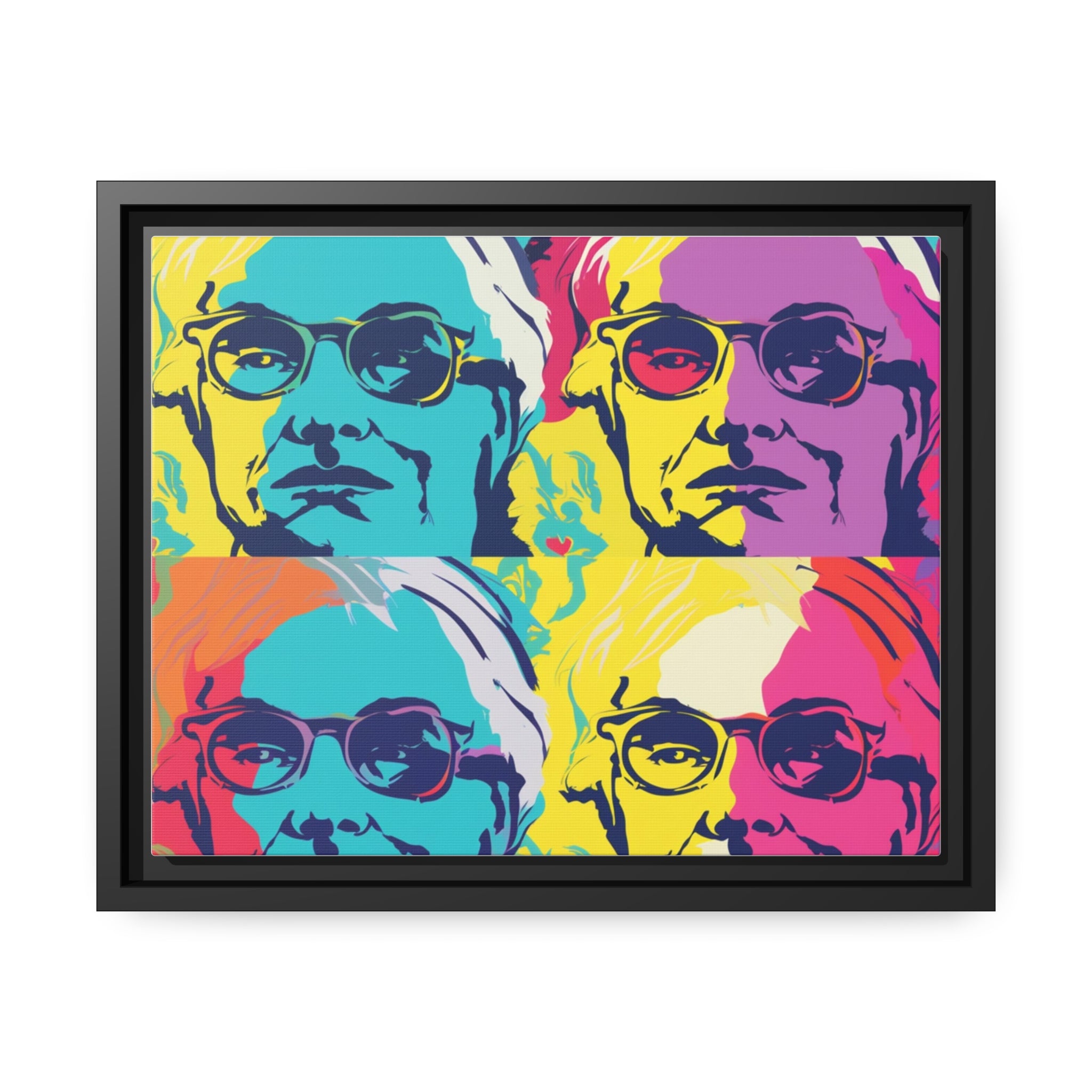 Pop Art Inspired by Andy B Matte Canvas, Black Frame