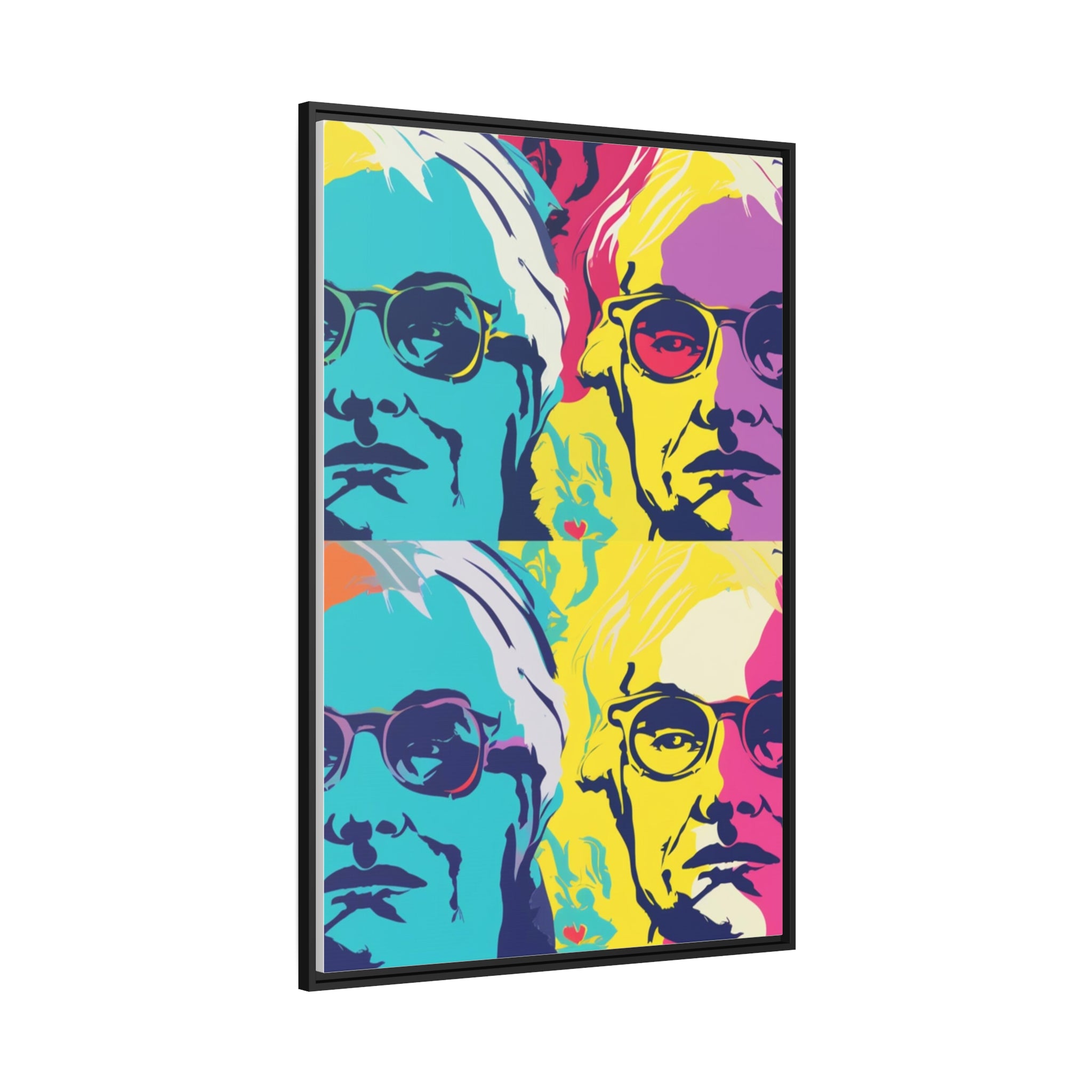 Pop Art Inspired by Andy B Matte Canvas, Black Frame