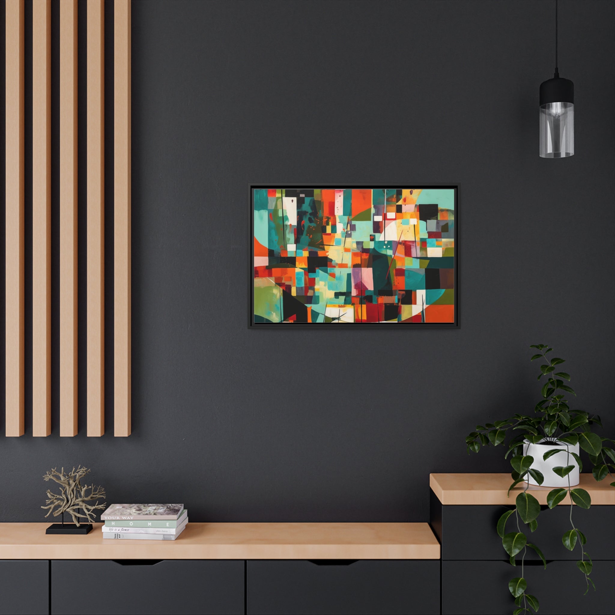 Modern I Matte Canvas, Black Frame