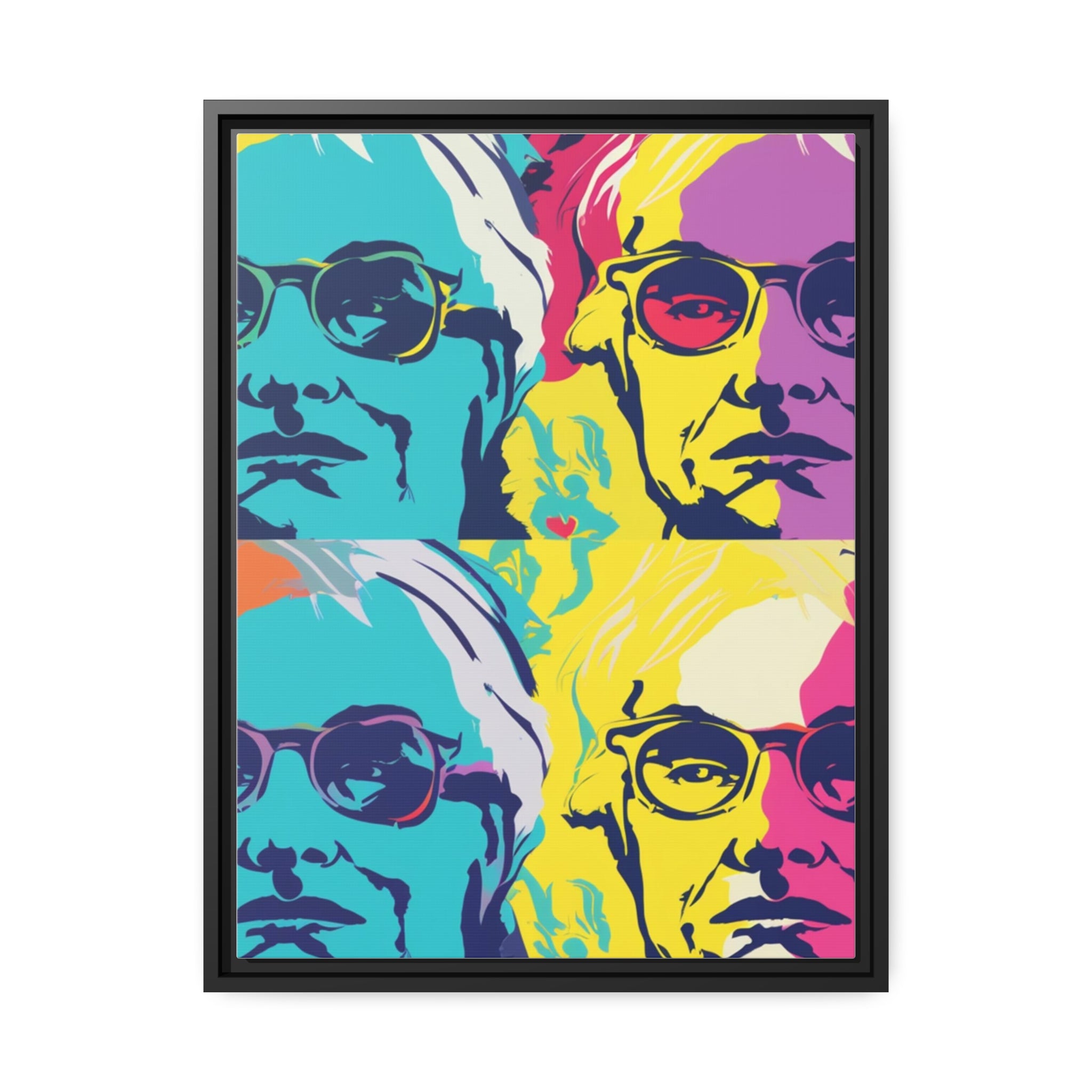 Pop Art Inspired by Andy B Matte Canvas, Black Frame