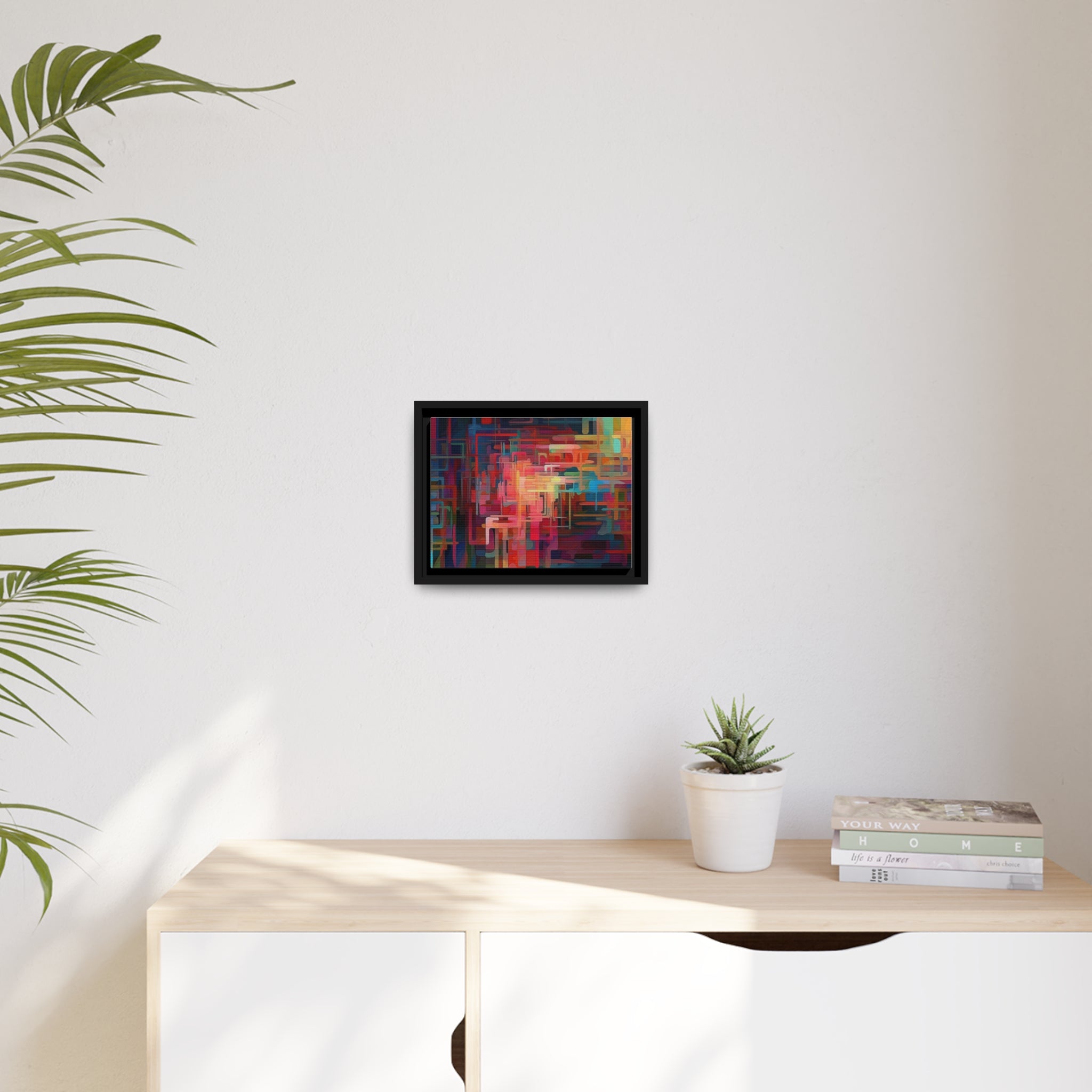 Modern Abstract III Matte Canvas, Black Frame