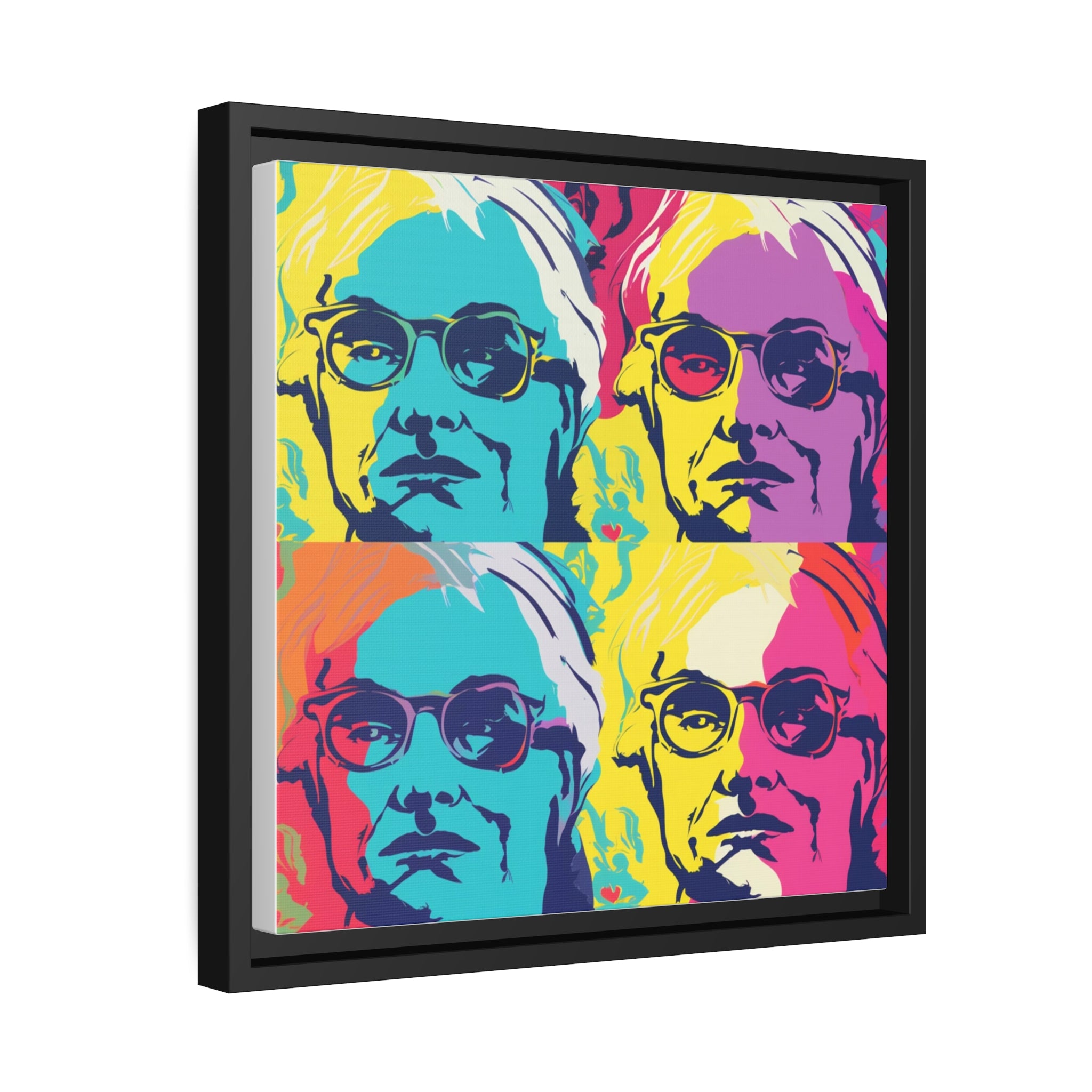 Pop Art Inspired by Andy B Matte Canvas, Black Frame