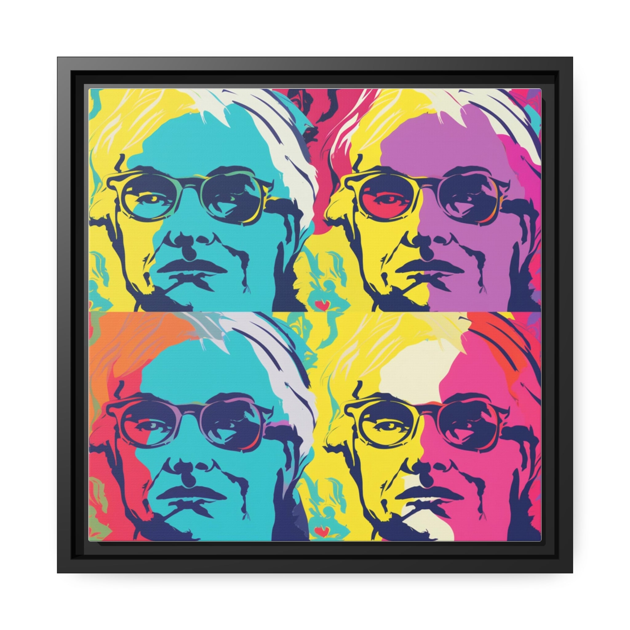 Pop Art Inspired by Andy B Matte Canvas, Black Frame