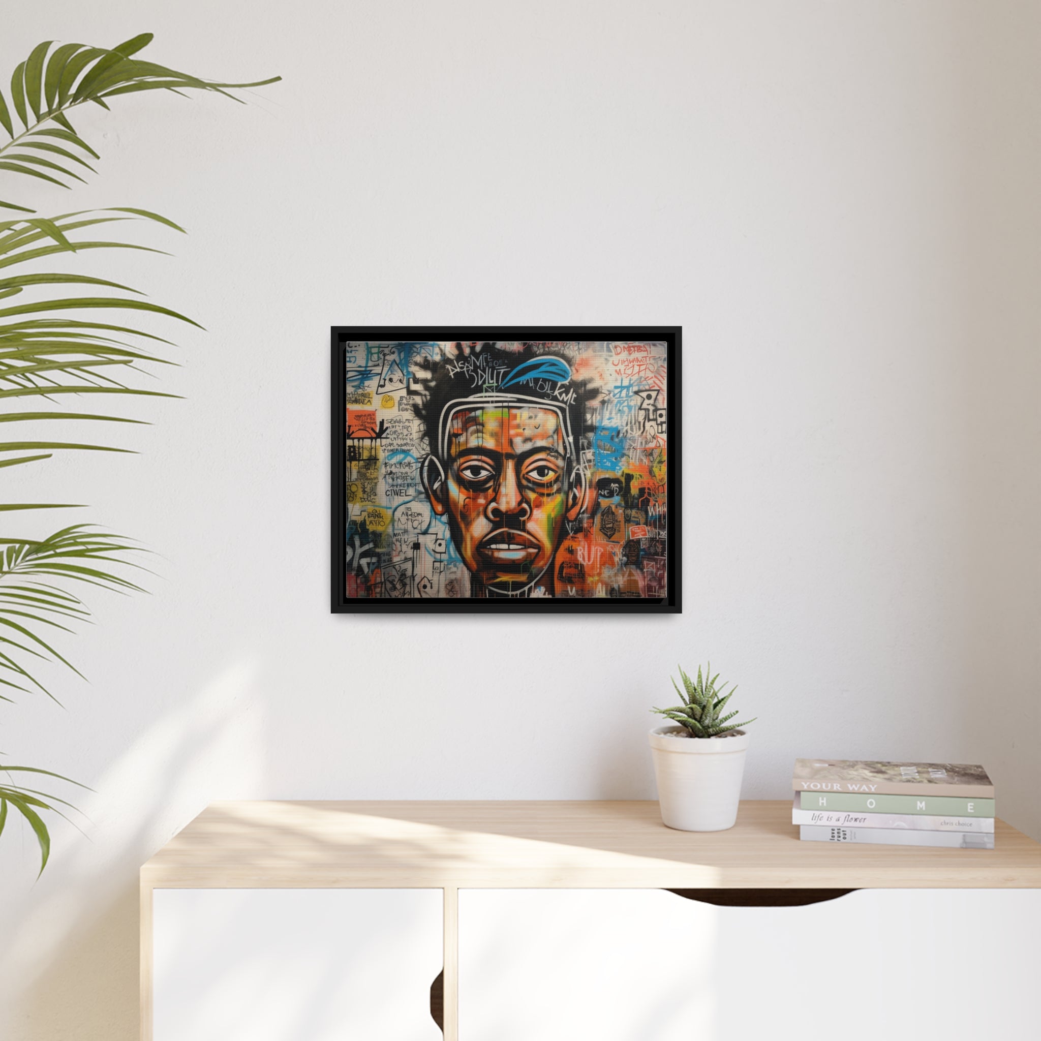 Wall Art Inspired by Jean Mic Matte Canvas, Black Frame