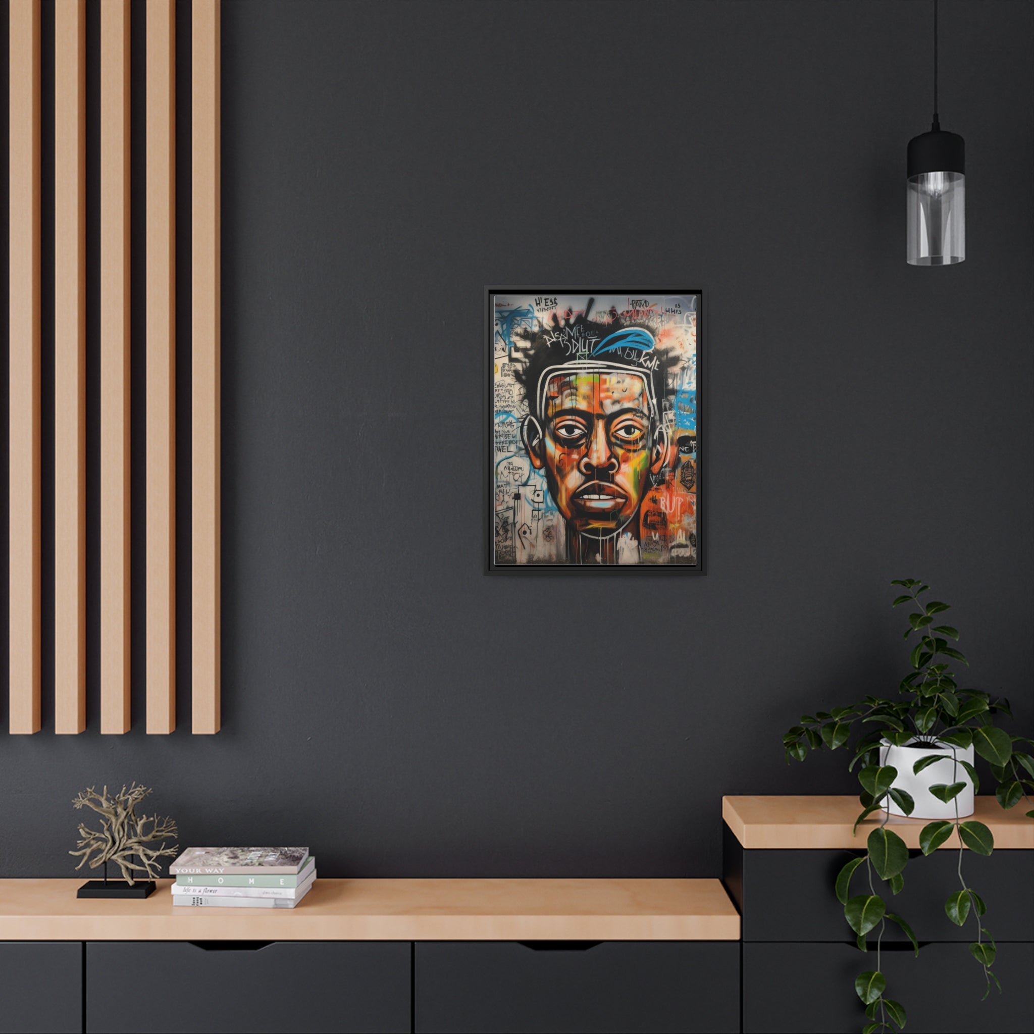 Wall Art Inspired by Jean Mic Matte Canvas, Black Frame