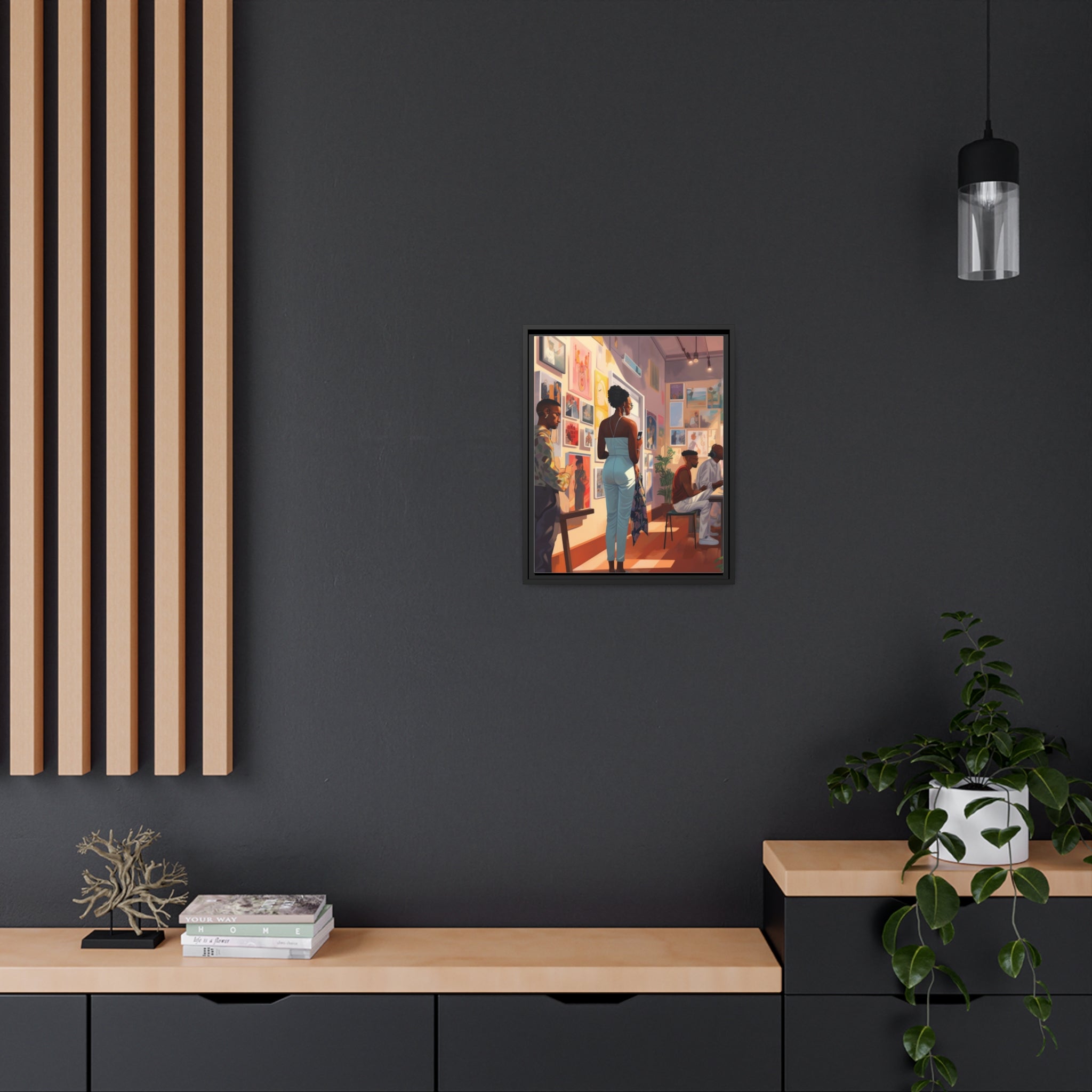 Art Gallery II Matte Canvas, Black Frame