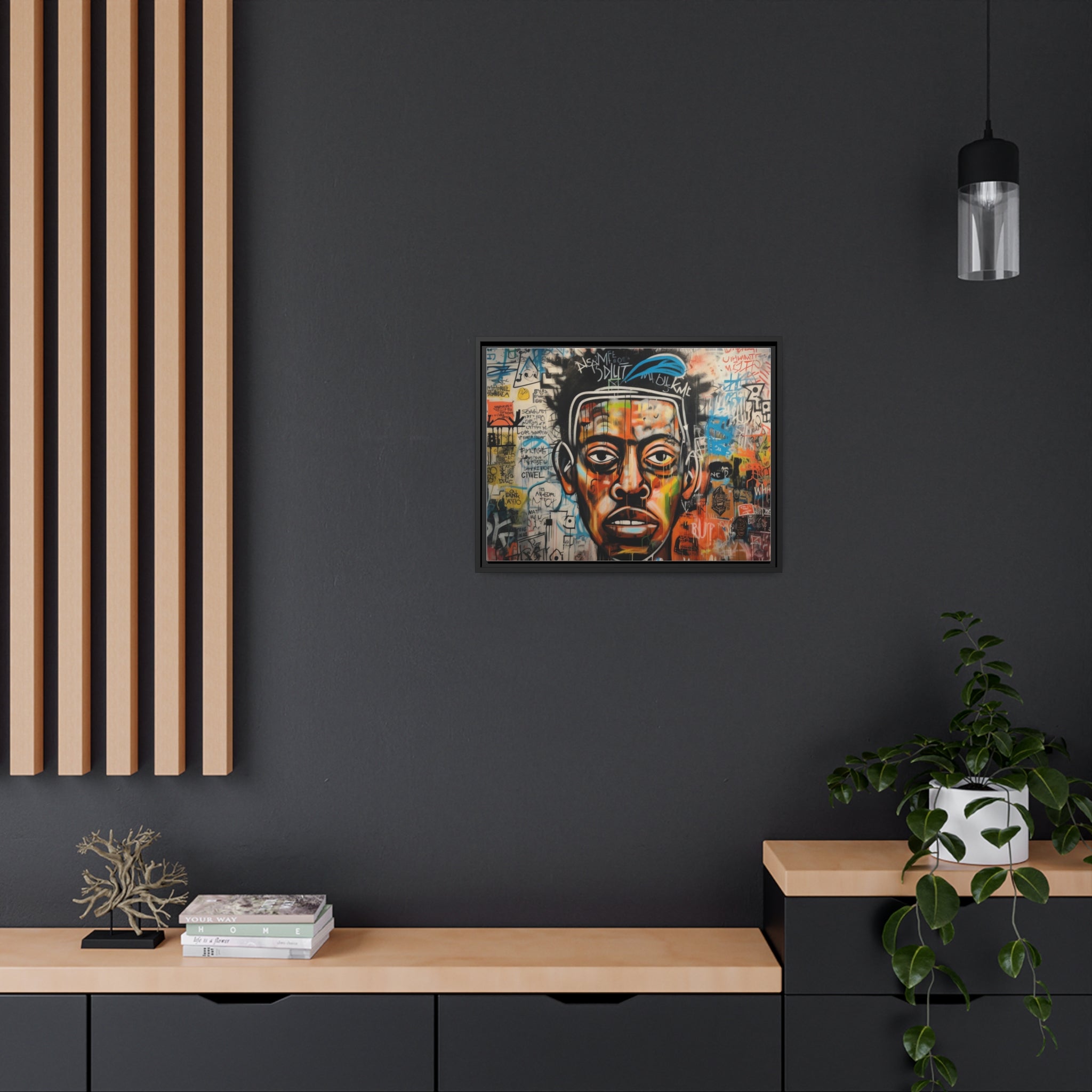 Wall Art Inspired by Jean Mic Matte Canvas, Black Frame