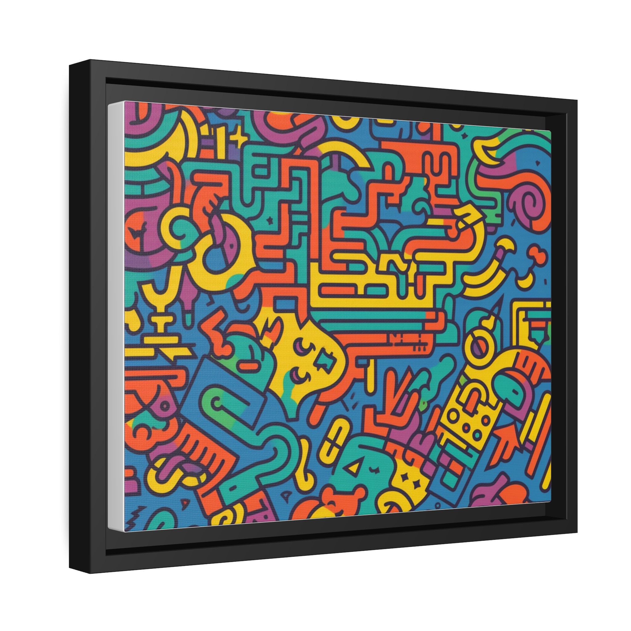 Pop Art Inspired by Keith C Matte Canvas, Black Frame