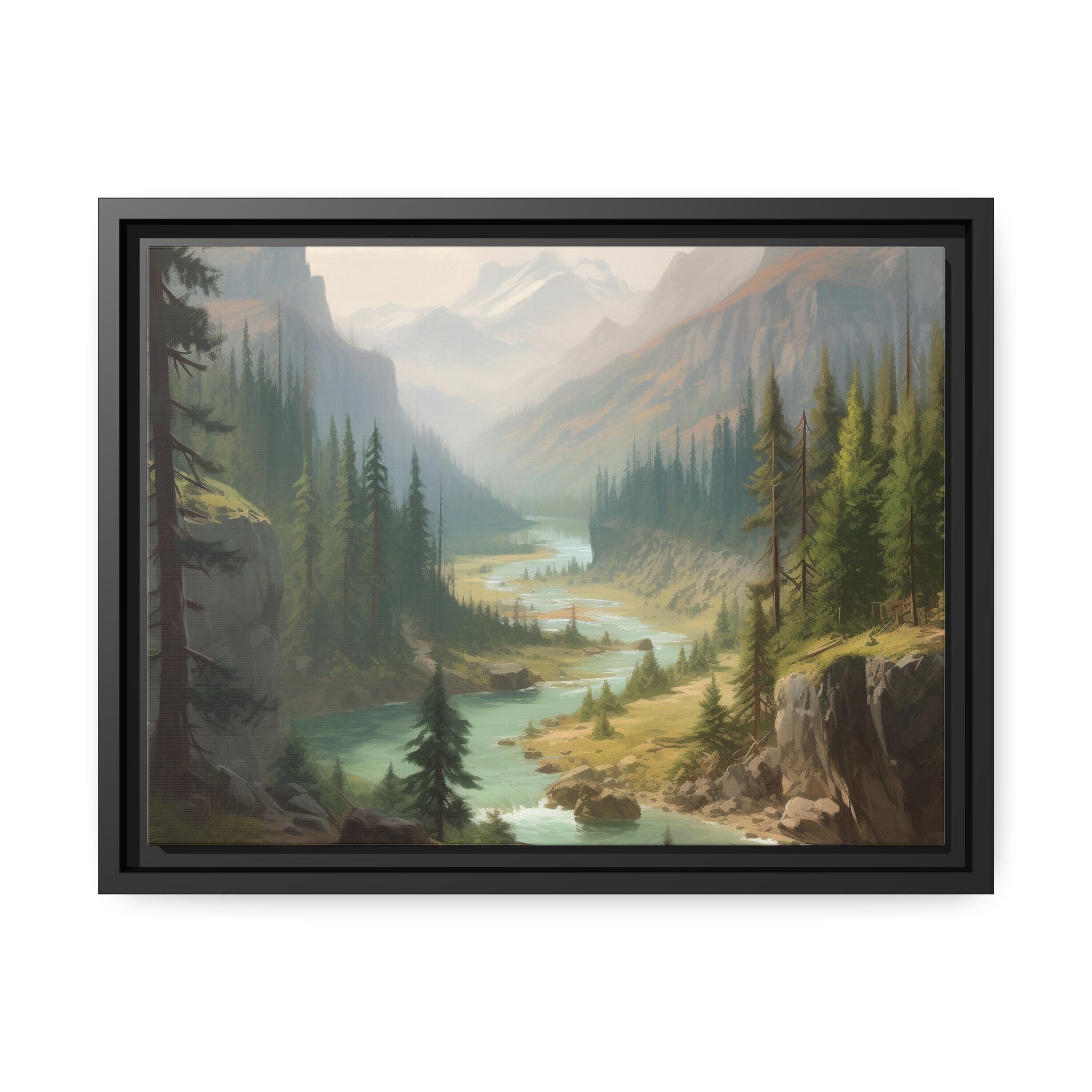 Forest I Matte Canvas, Black Frame