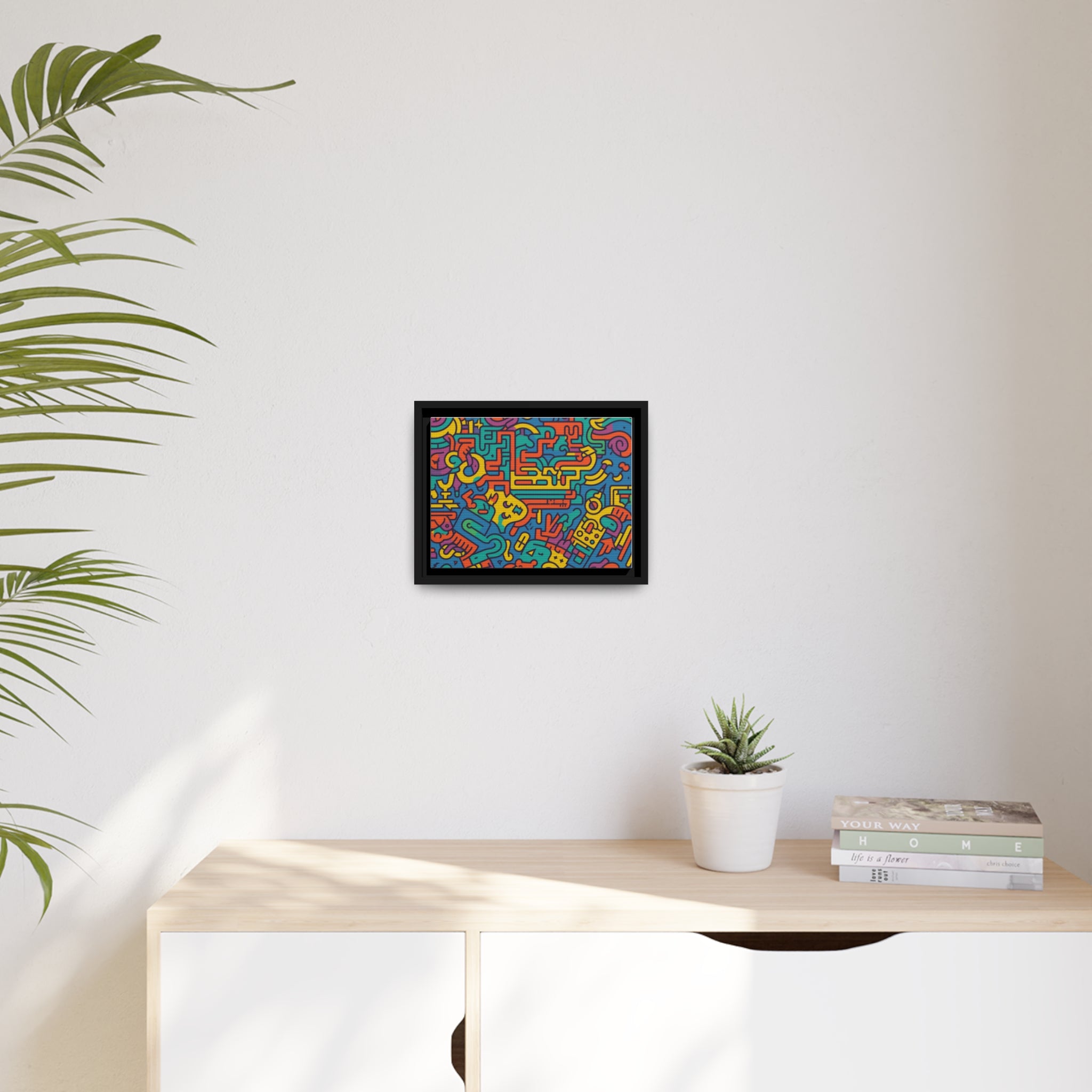 Pop Art Inspired by Keith C Matte Canvas, Black Frame