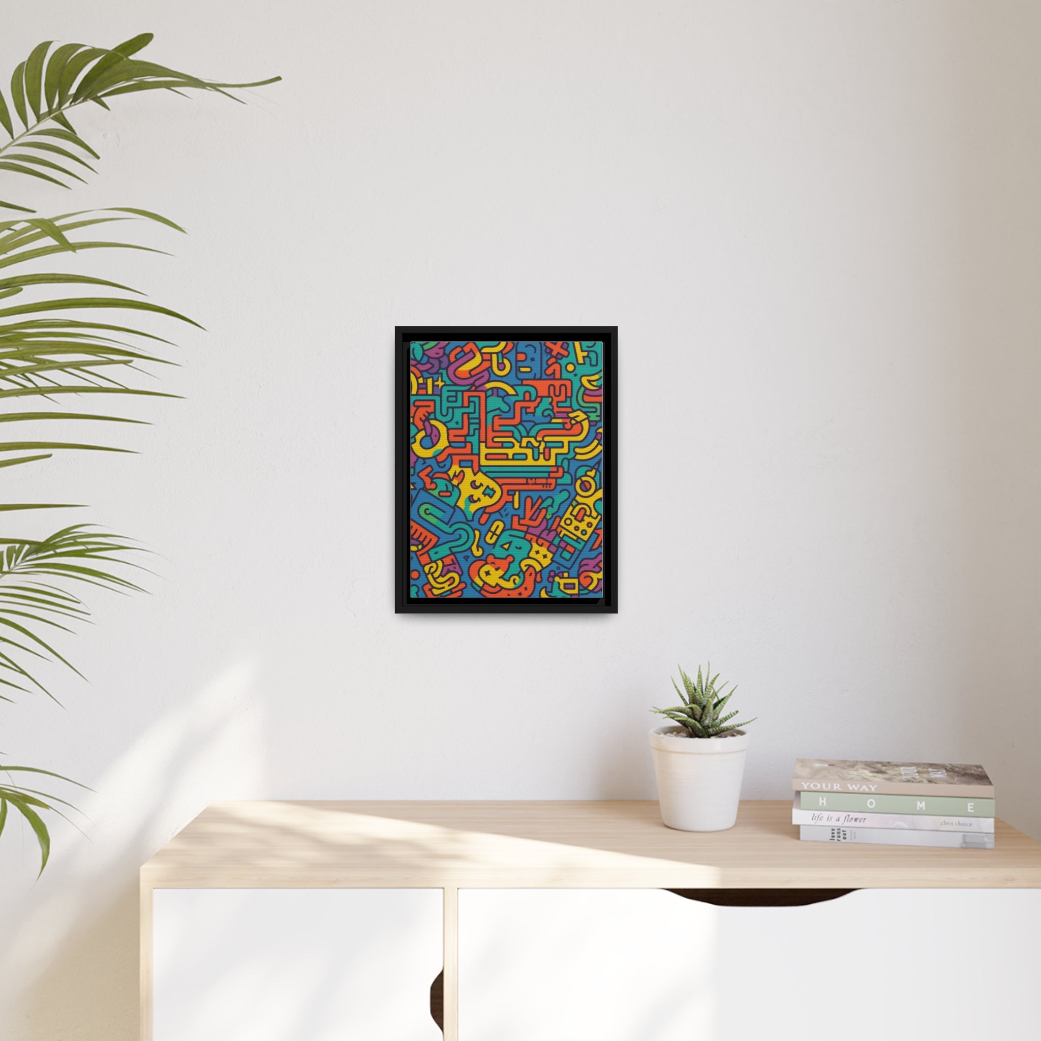 Pop Art Inspired by Keith C Matte Canvas, Black Frame