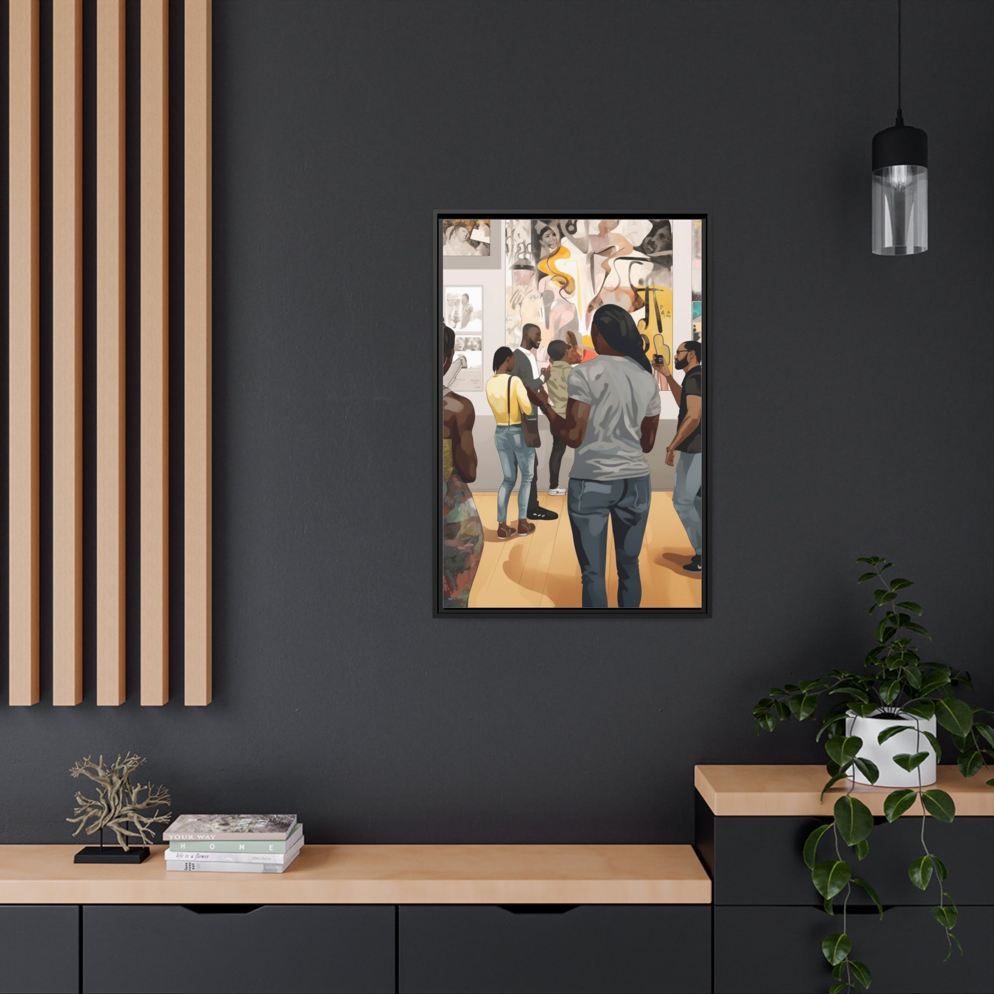 Art Gallery I Matte Canvas, Black Frame