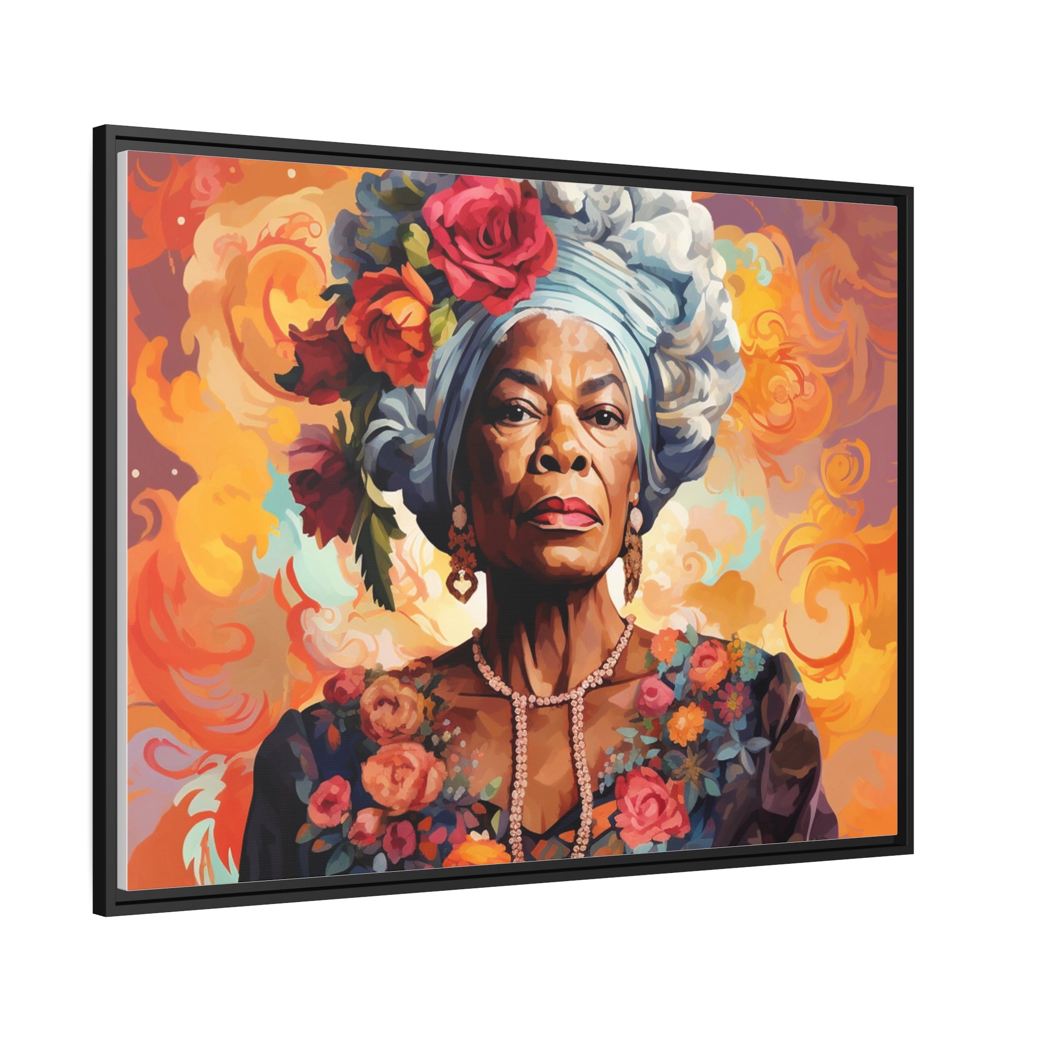 Wall Art Inspired by Maya Angelou Matte Canvas, Black Frame