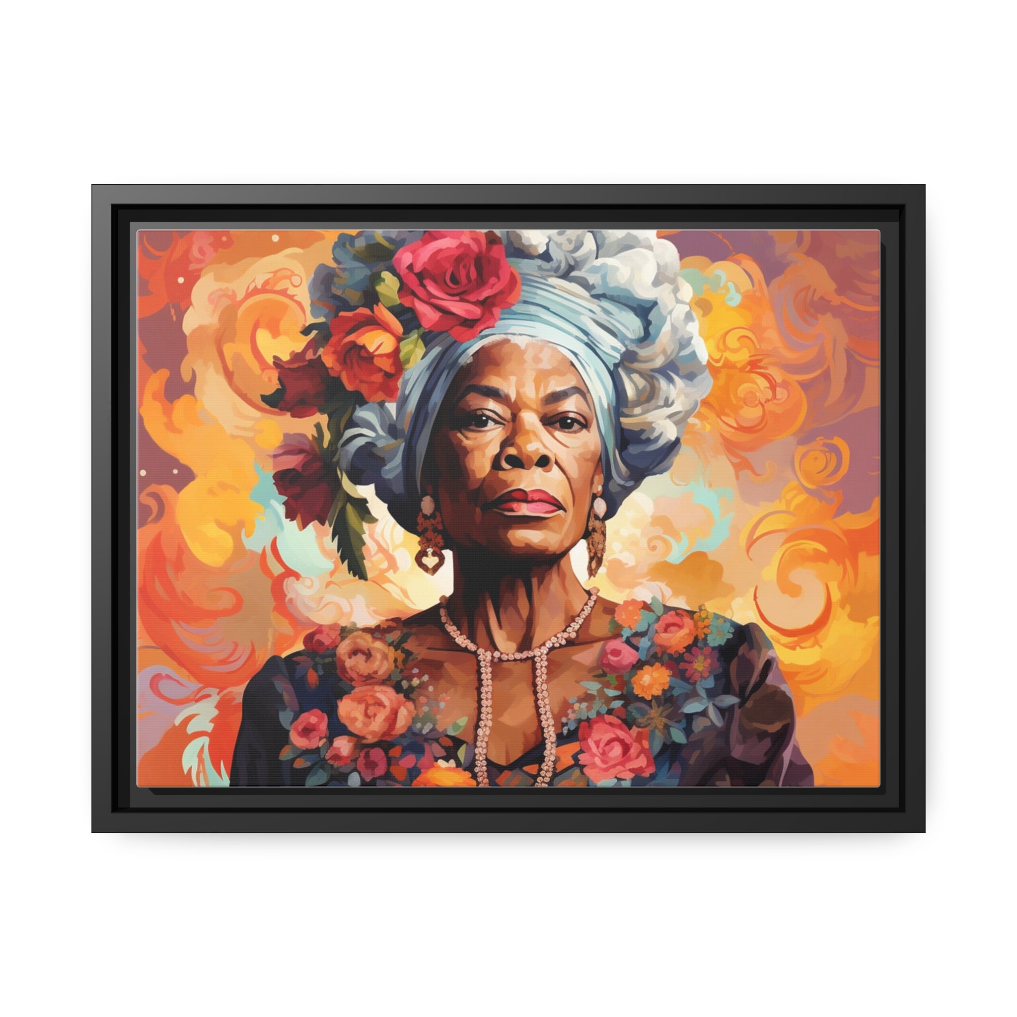 Wall Art Inspired by Maya Angelou Matte Canvas, Black Frame