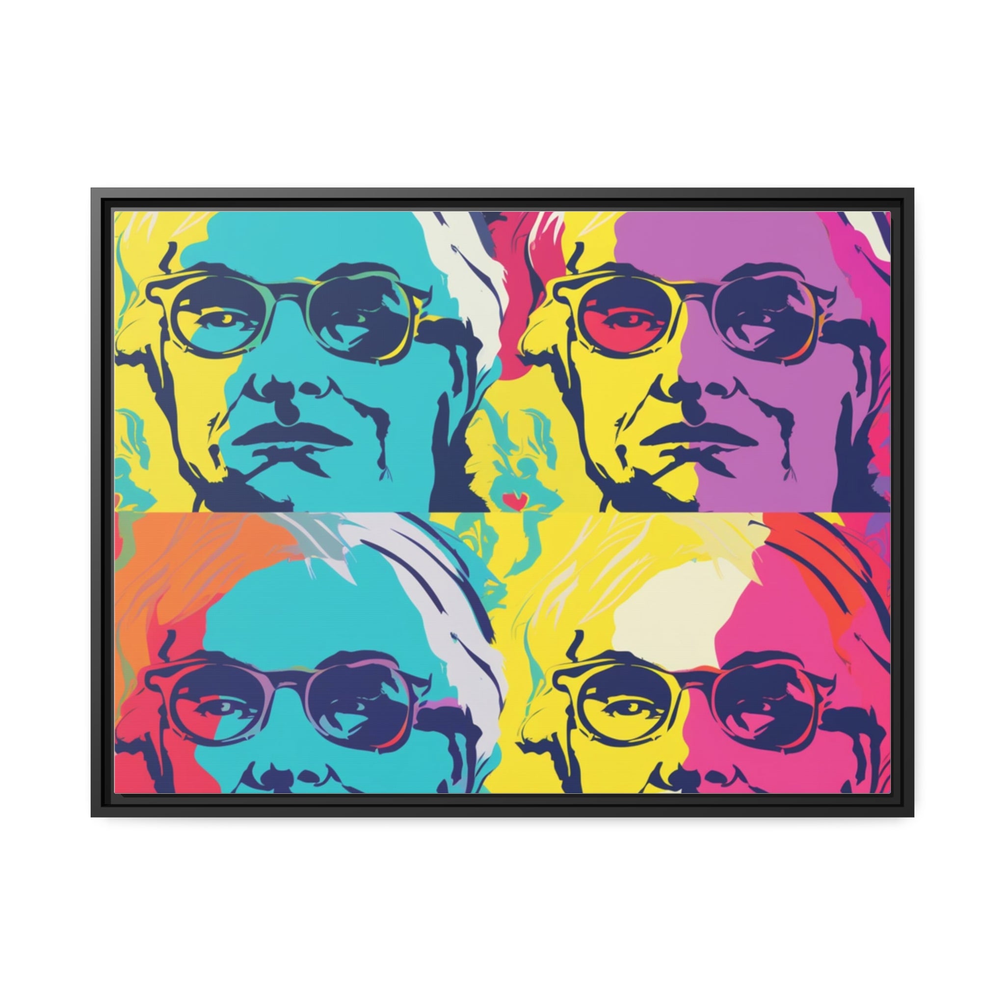 Pop Art Inspired by Andy B Matte Canvas, Black Frame