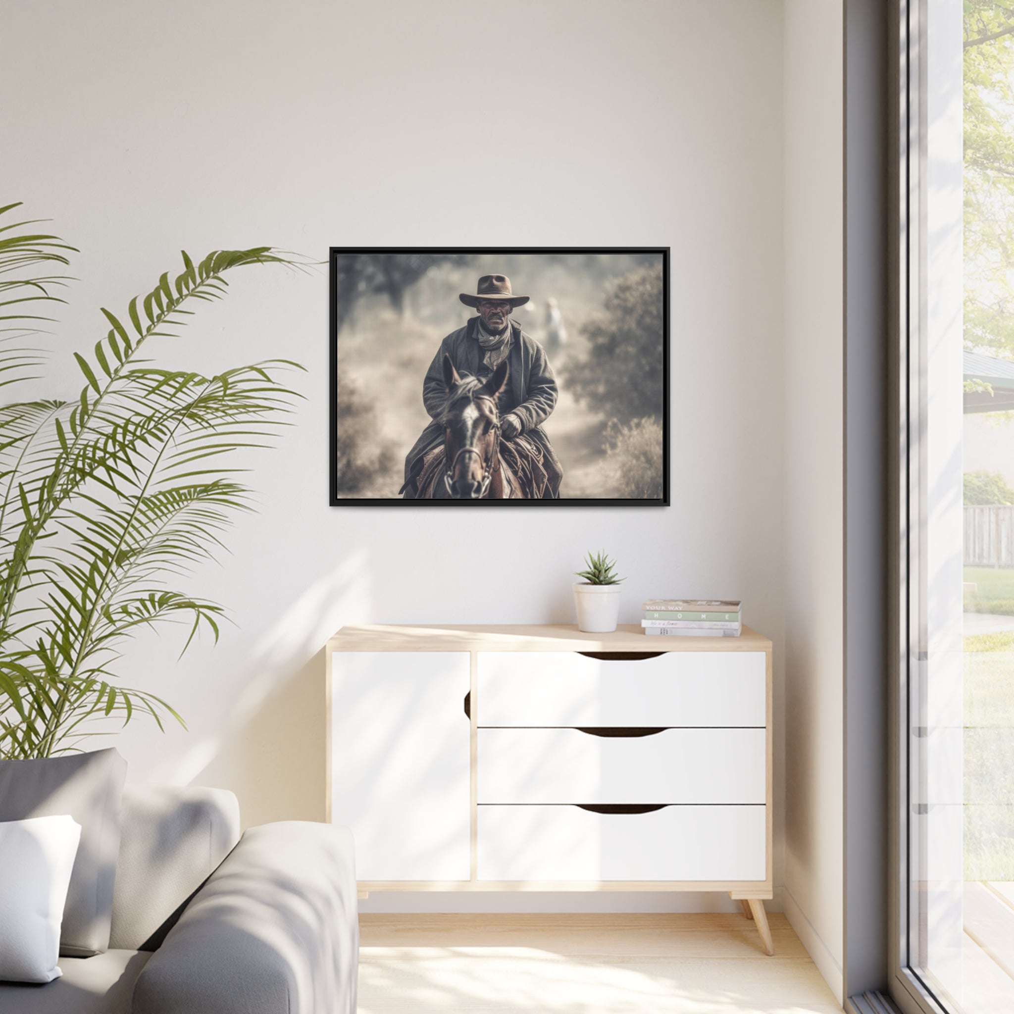 Cowboy II Matte Canvas, Black Frame