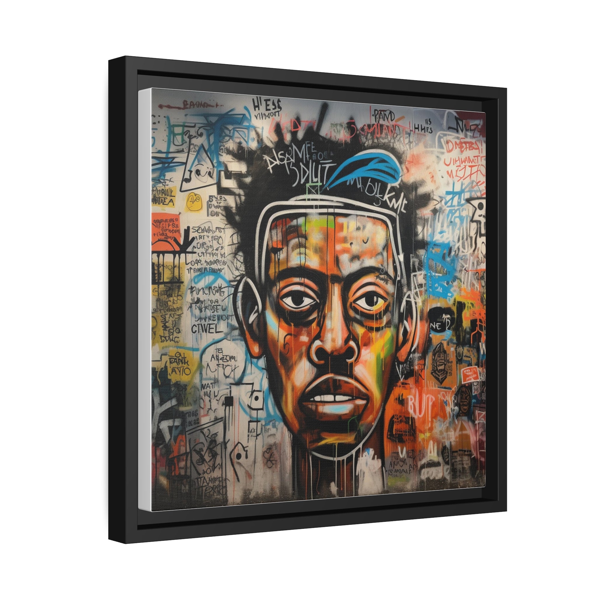 Wall Art Inspired by Jean Mic Matte Canvas, Black Frame