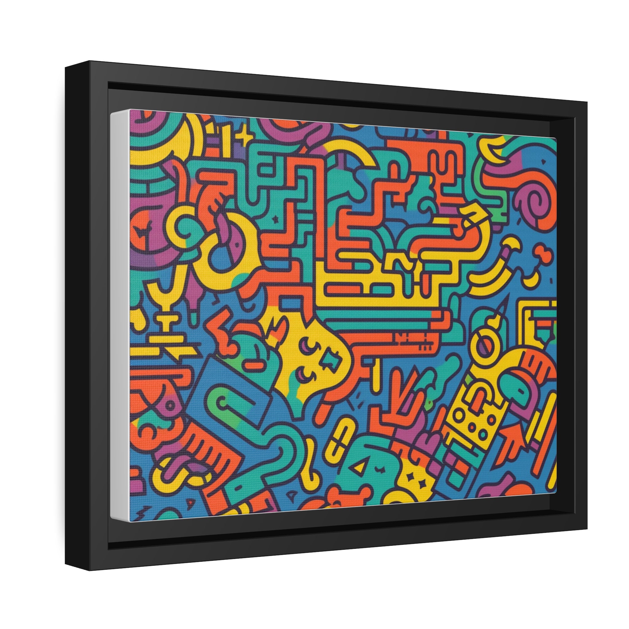 Pop Art Inspired by Keith C Matte Canvas, Black Frame