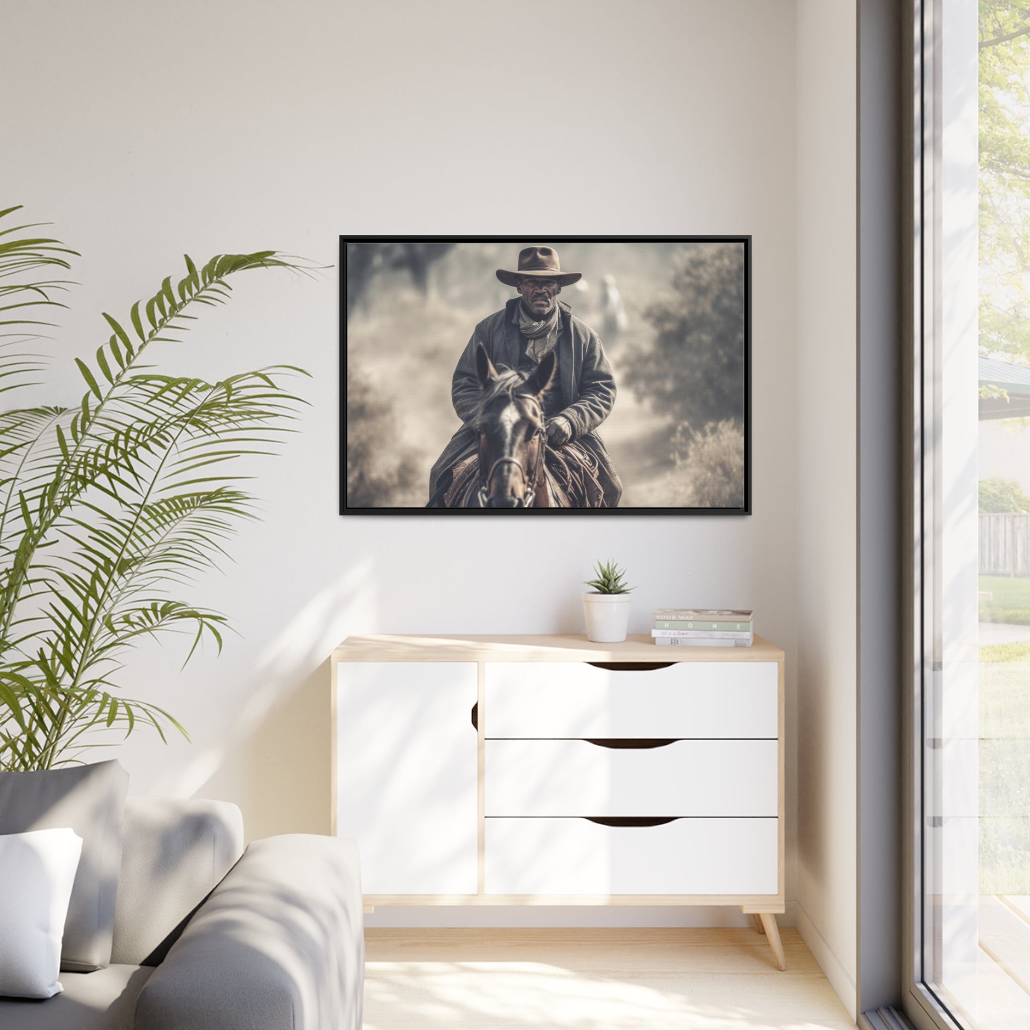 Cowboy II Matte Canvas, Black Frame