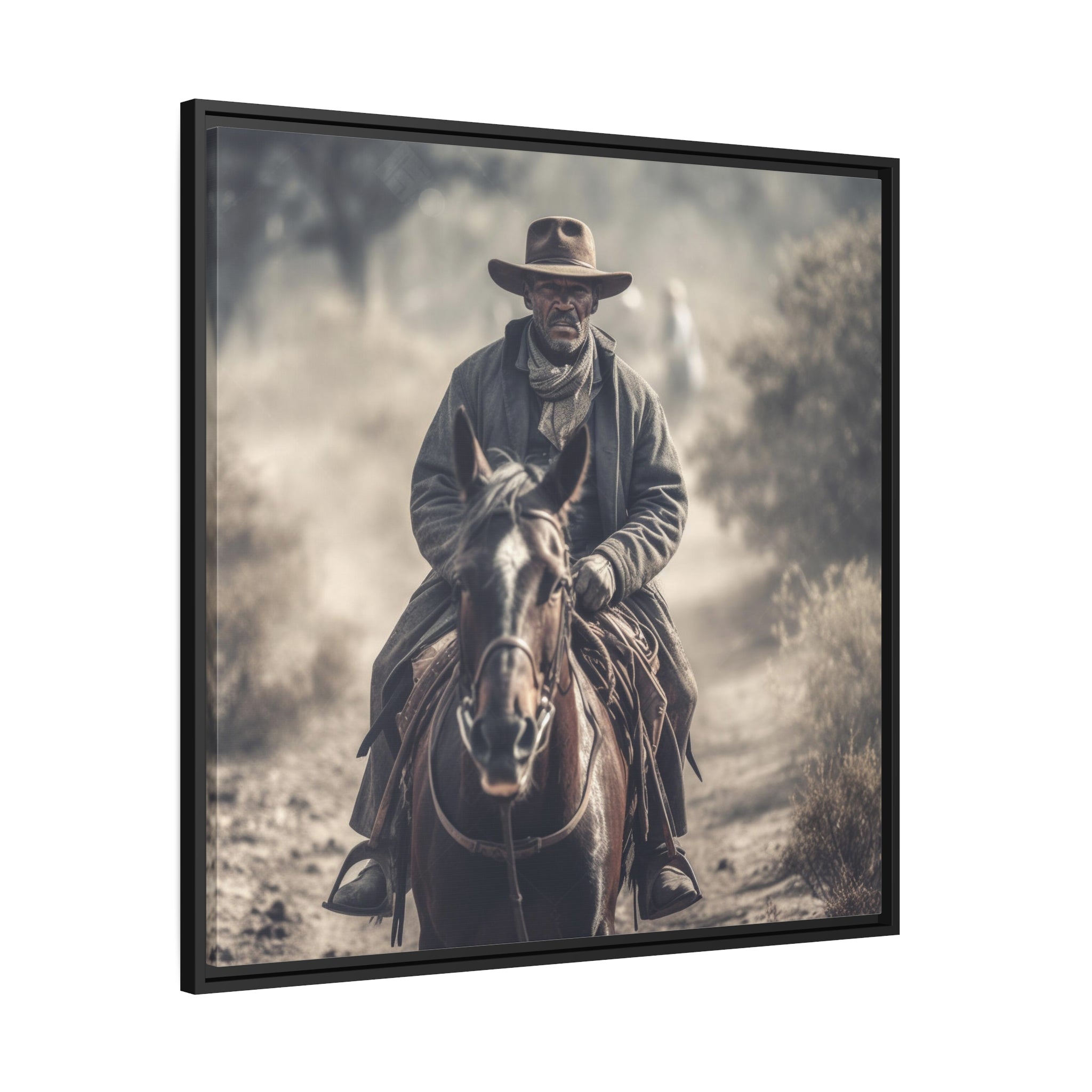 Cowboy II Matte Canvas, Black Frame