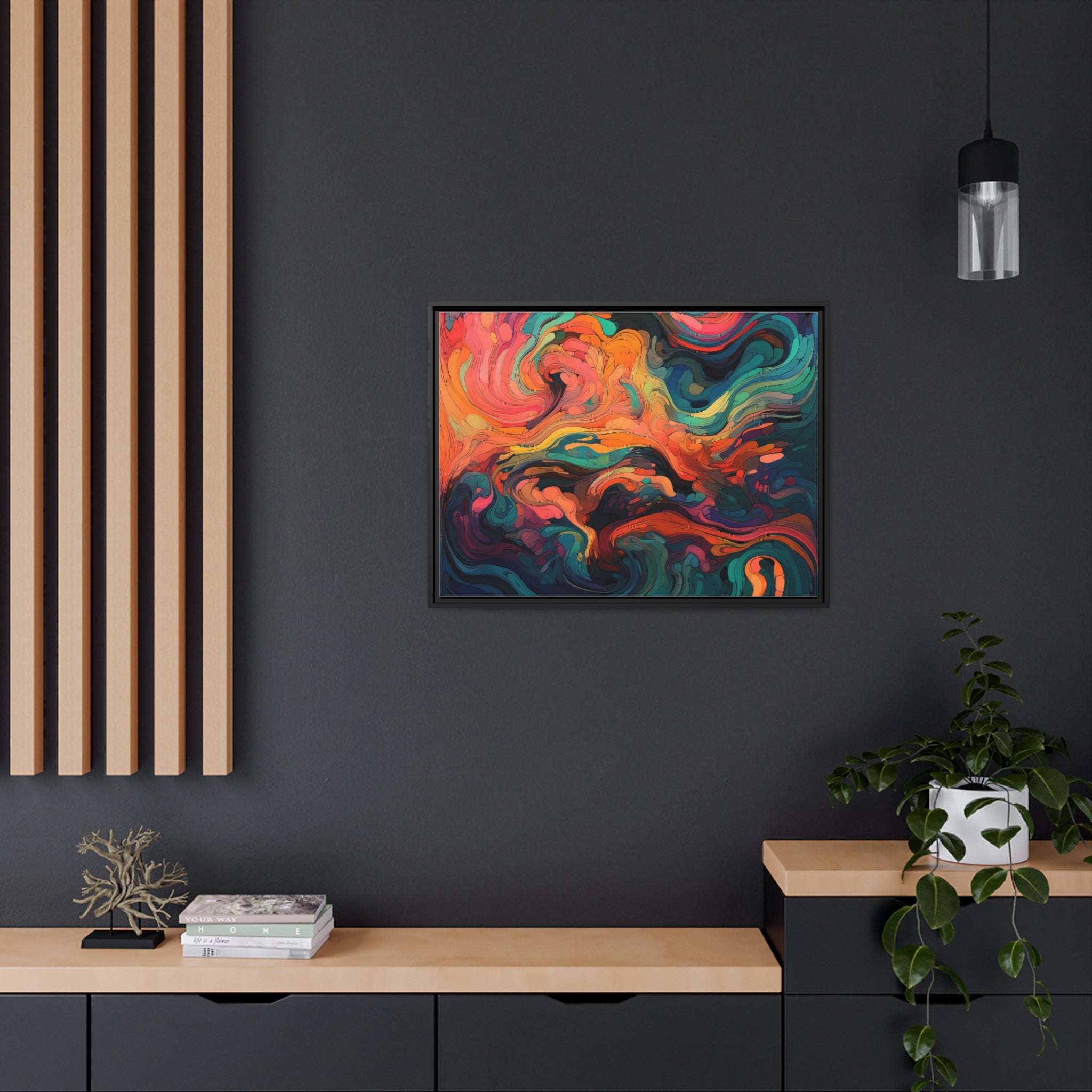 Modern Abstract II Matte Canvas, Black Frame