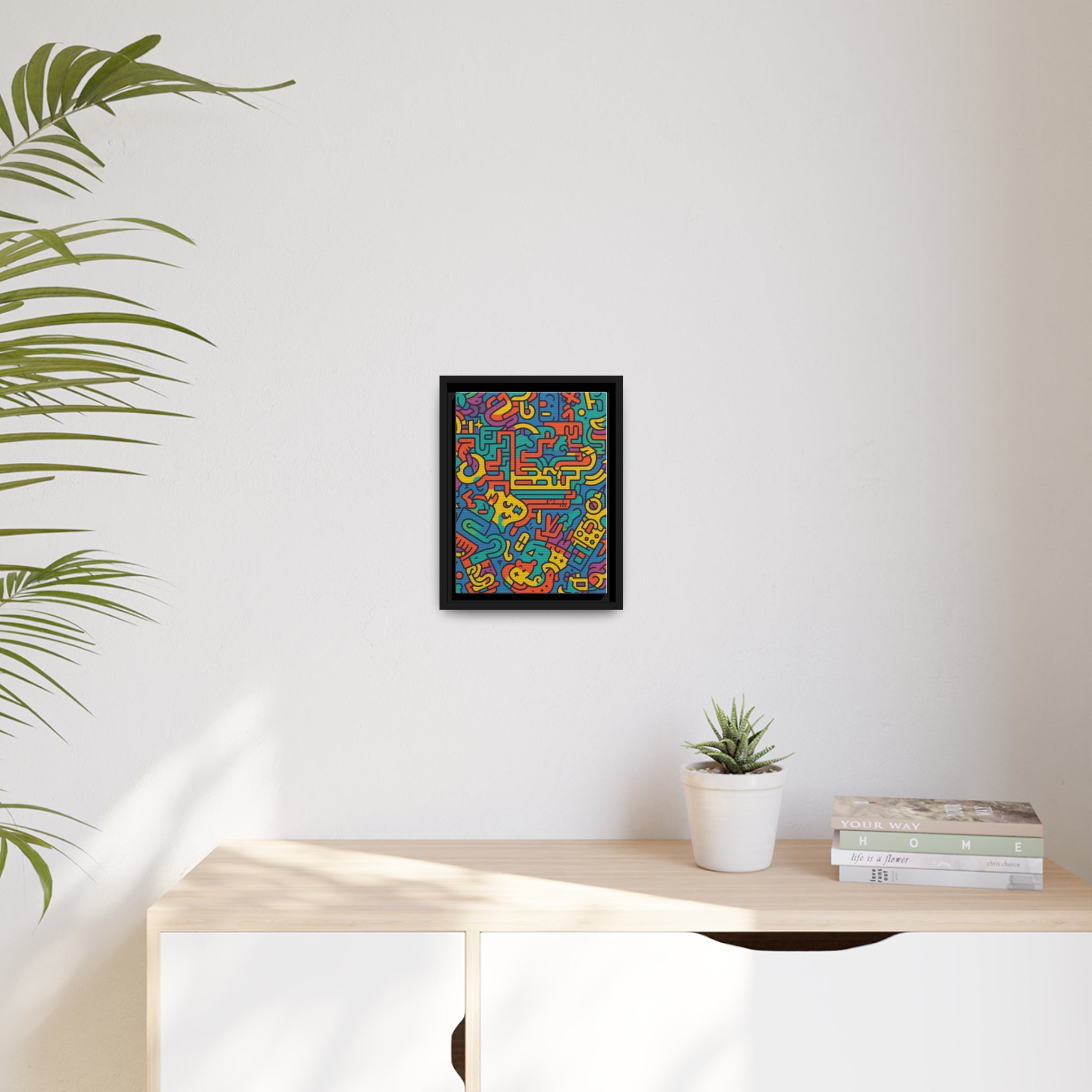 Pop Art Inspired by Keith C Matte Canvas, Black Frame