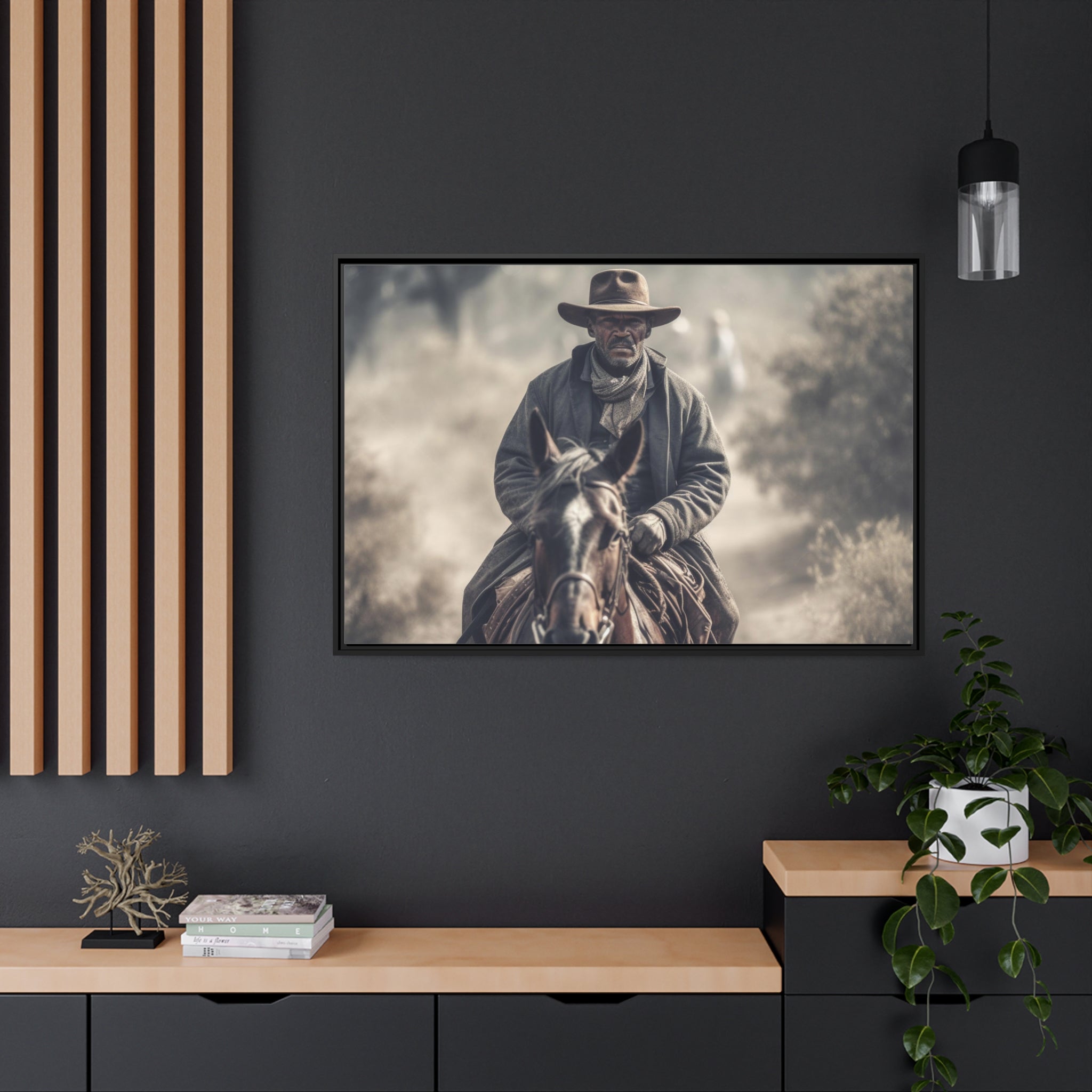 Cowboy II Matte Canvas, Black Frame