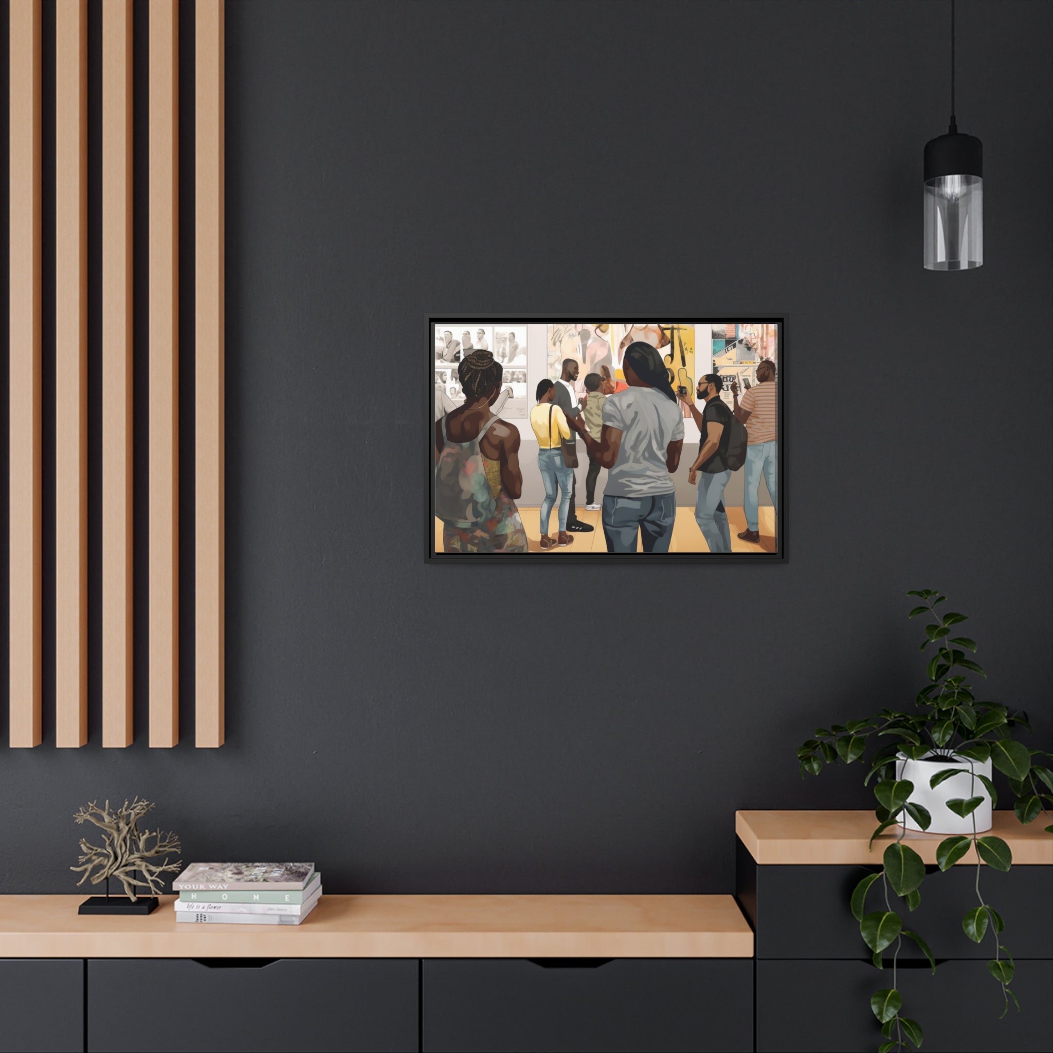 Art Gallery I Matte Canvas, Black Frame