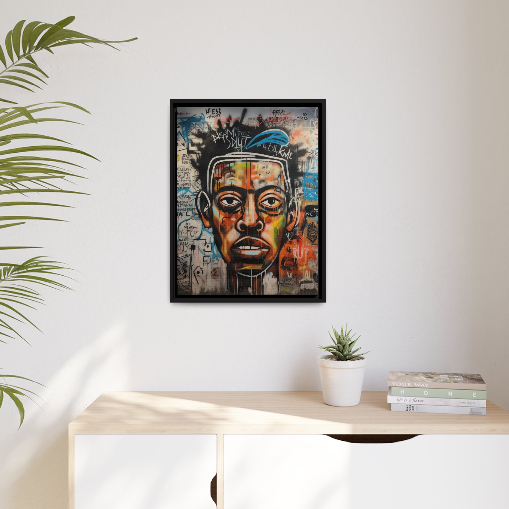 Wall Art Inspired by Jean Mic Matte Canvas, Black Frame