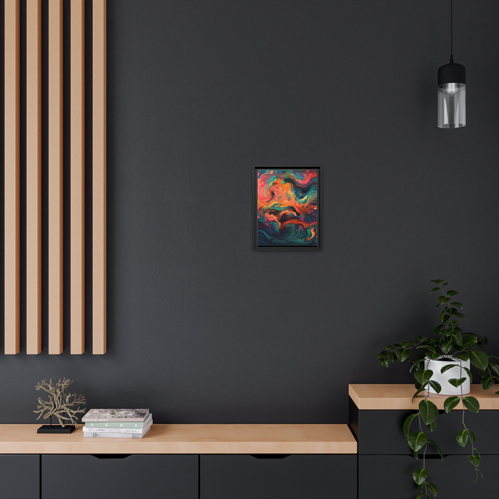 Modern Abstract II Matte Canvas, Black Frame