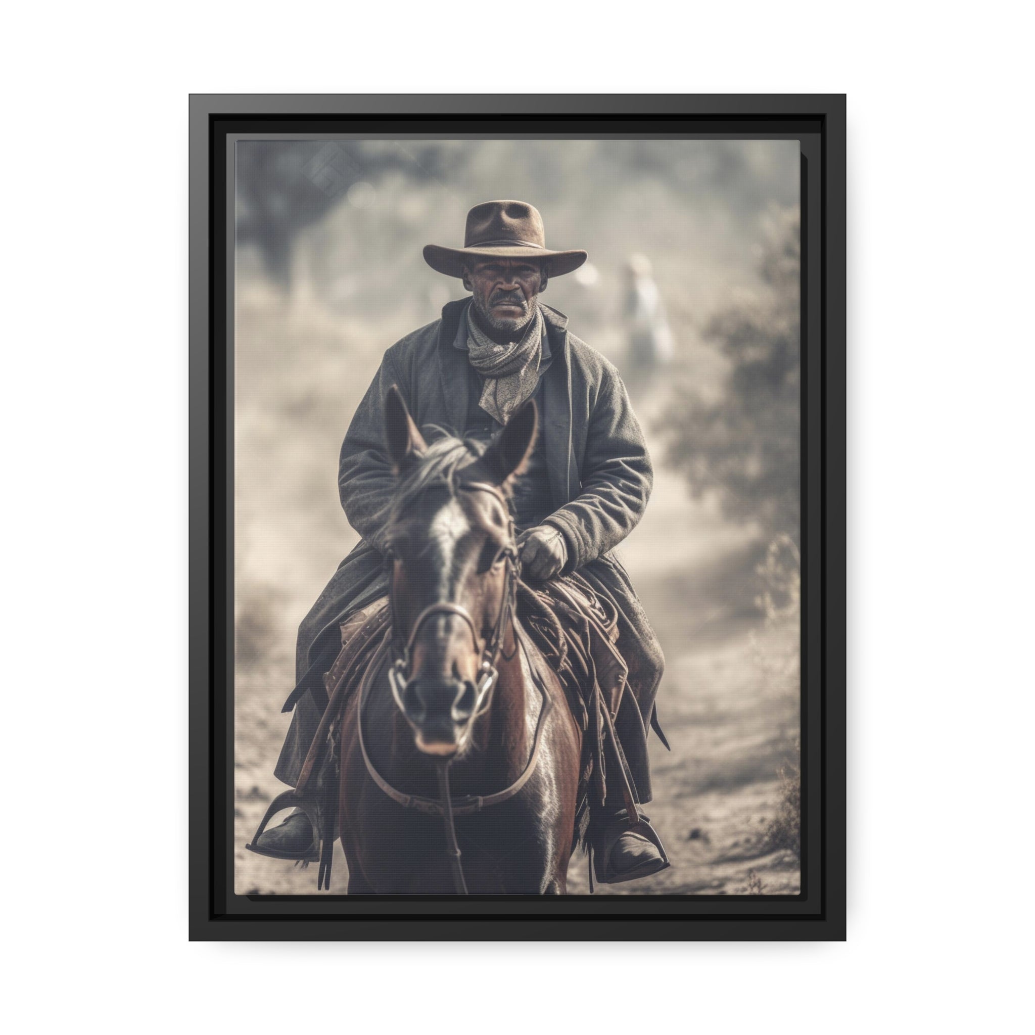 Cowboy II Matte Canvas, Black Frame