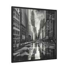 Cityscape II Matte Canvas, Black Frame