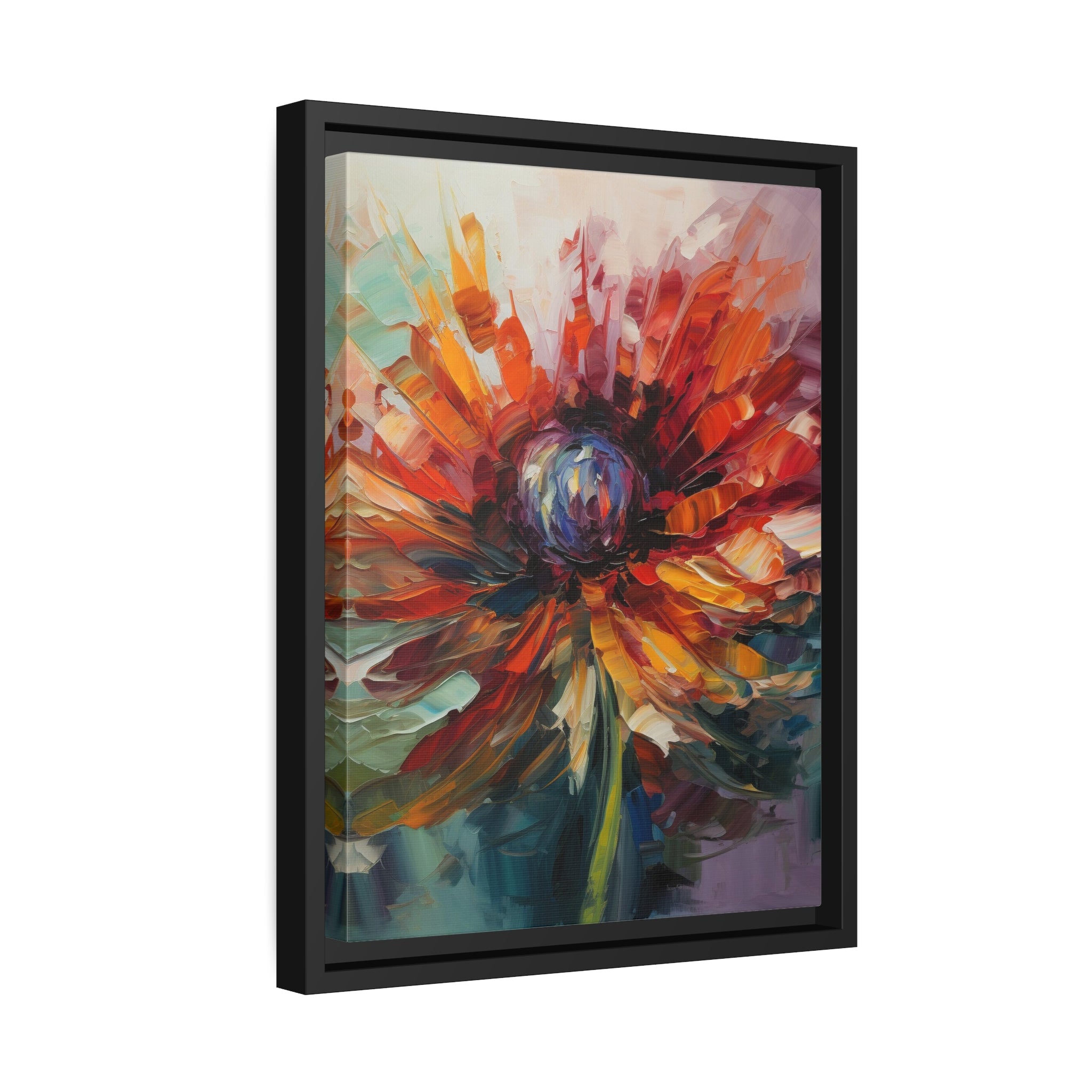 Modern Flora Matte Canvas, Black Frame