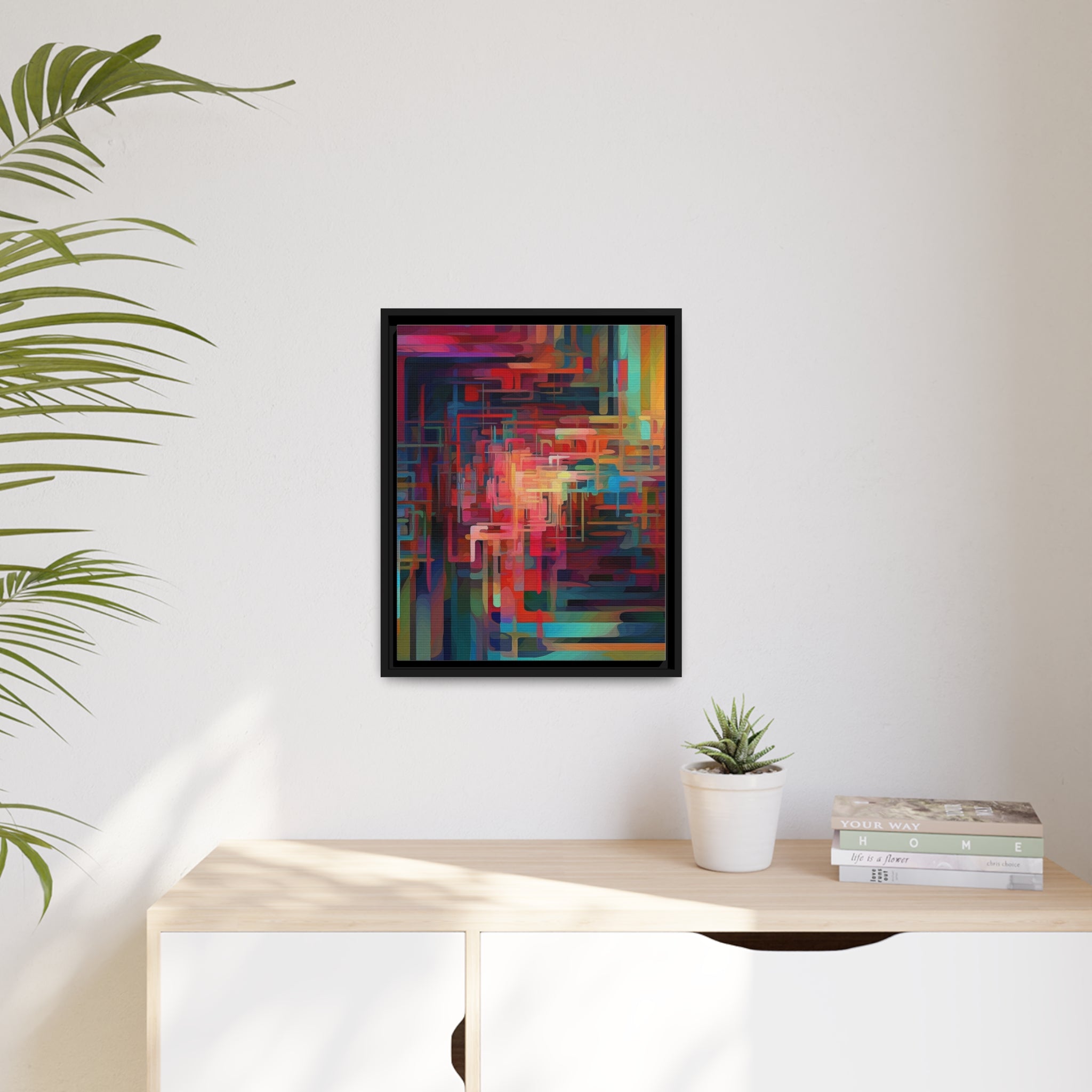 Modern Abstract III Matte Canvas, Black Frame