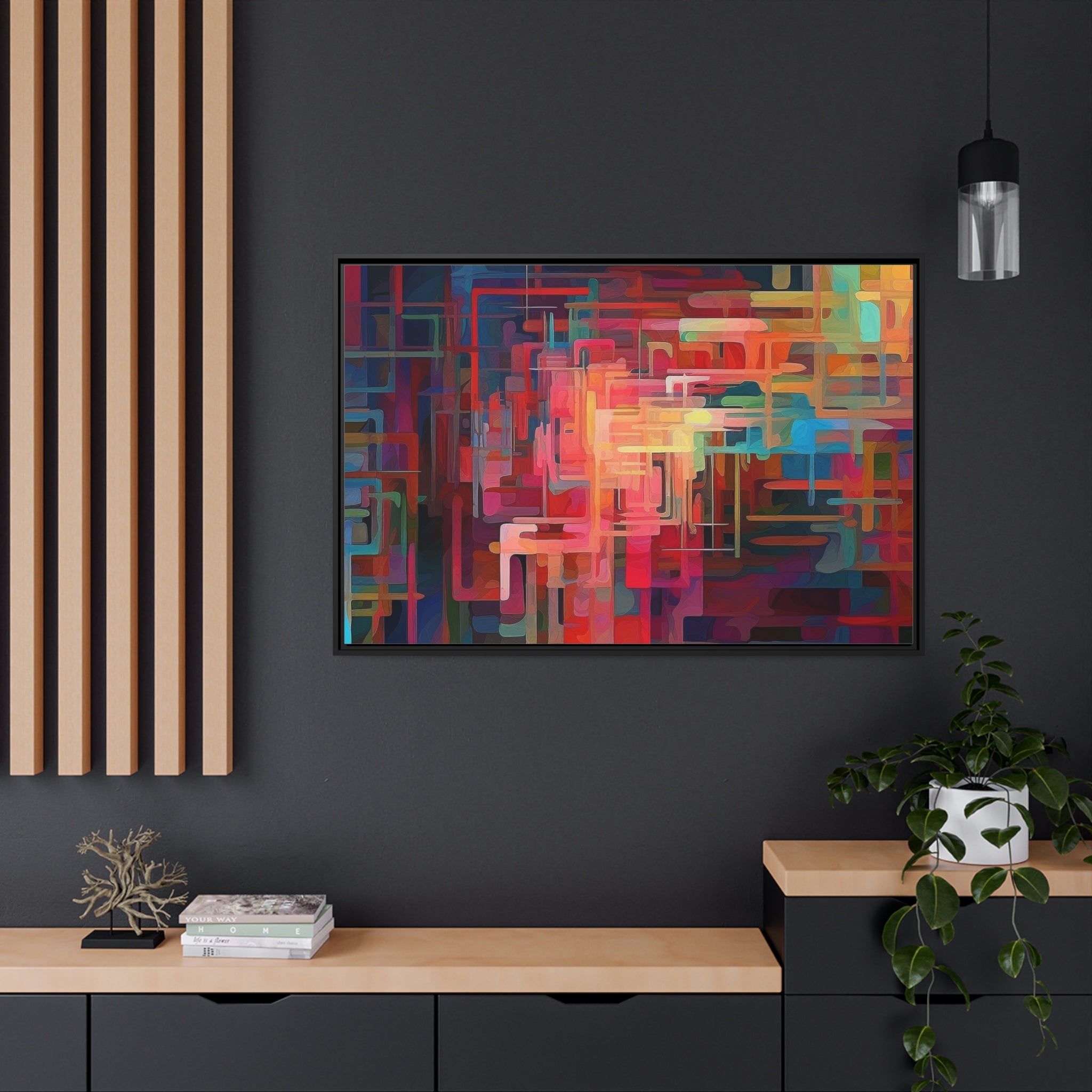 Modern Abstract III Matte Canvas, Black Frame