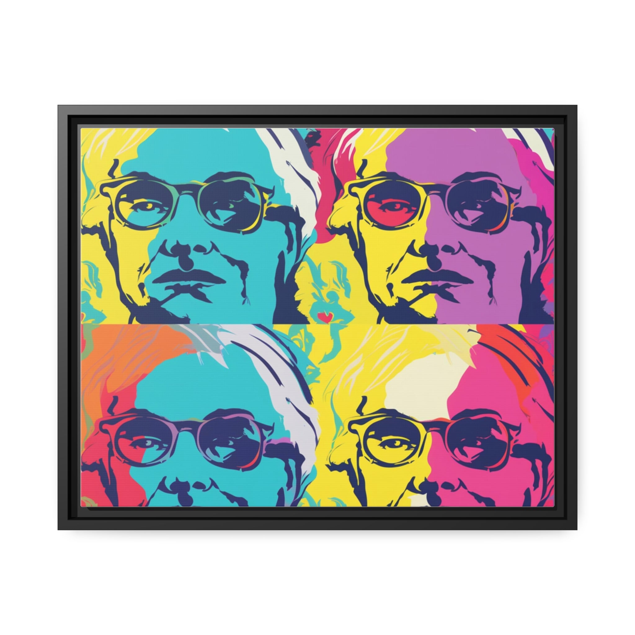 Pop Art Inspired by Andy B Matte Canvas, Black Frame