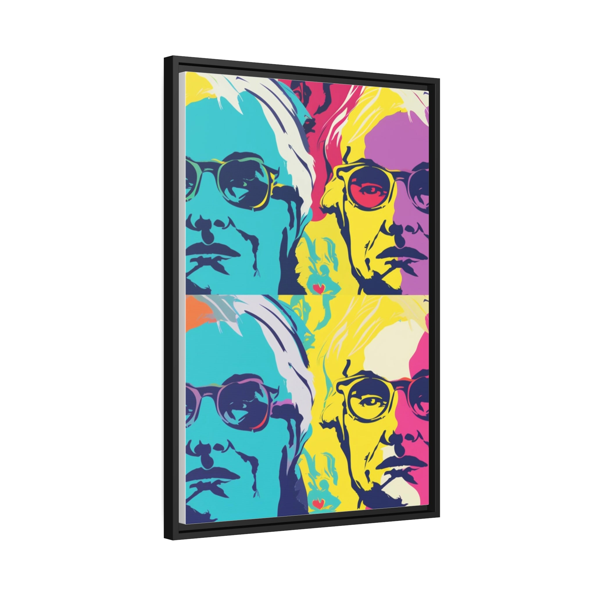 Pop Art Inspired by Andy B Matte Canvas, Black Frame