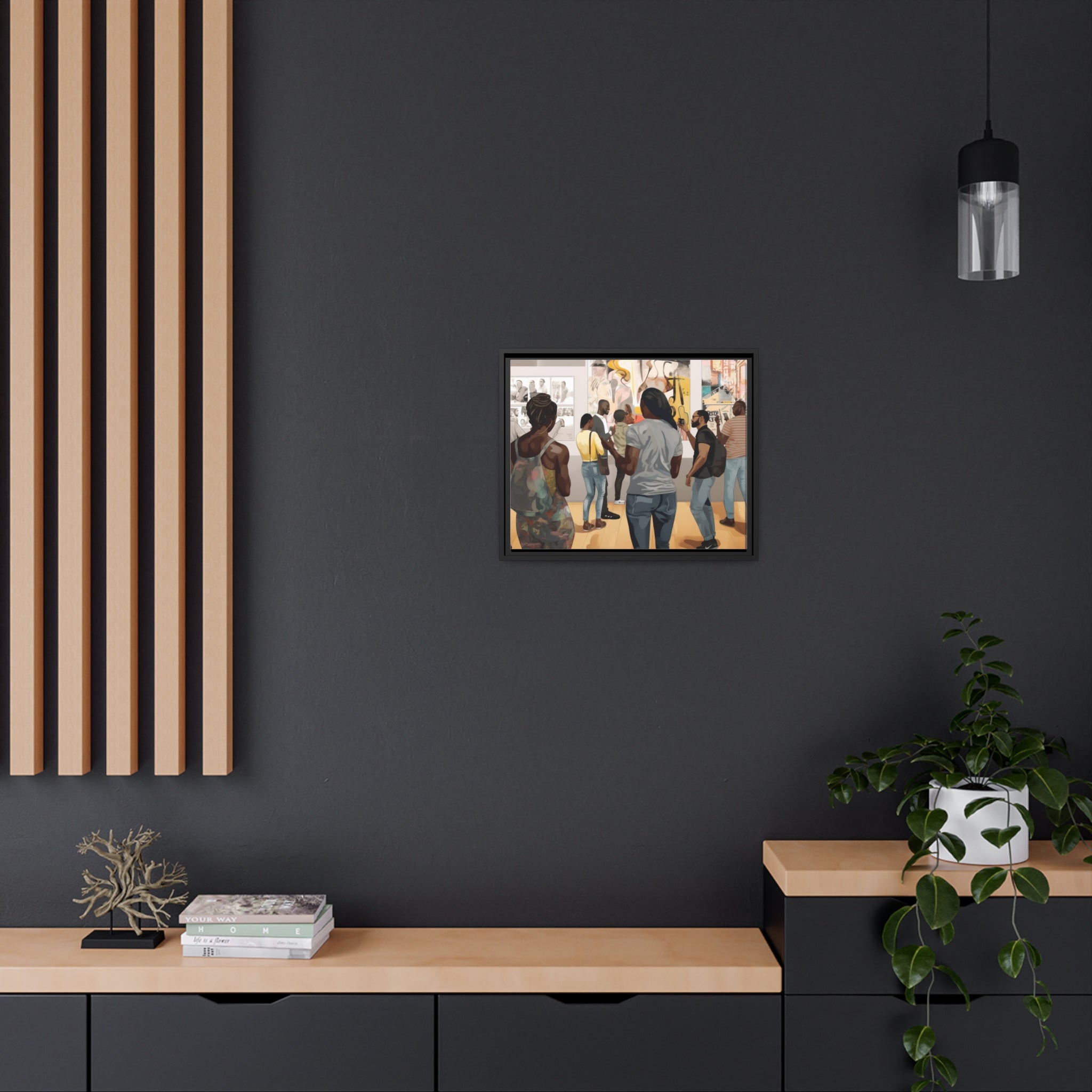 Art Gallery I Matte Canvas, Black Frame