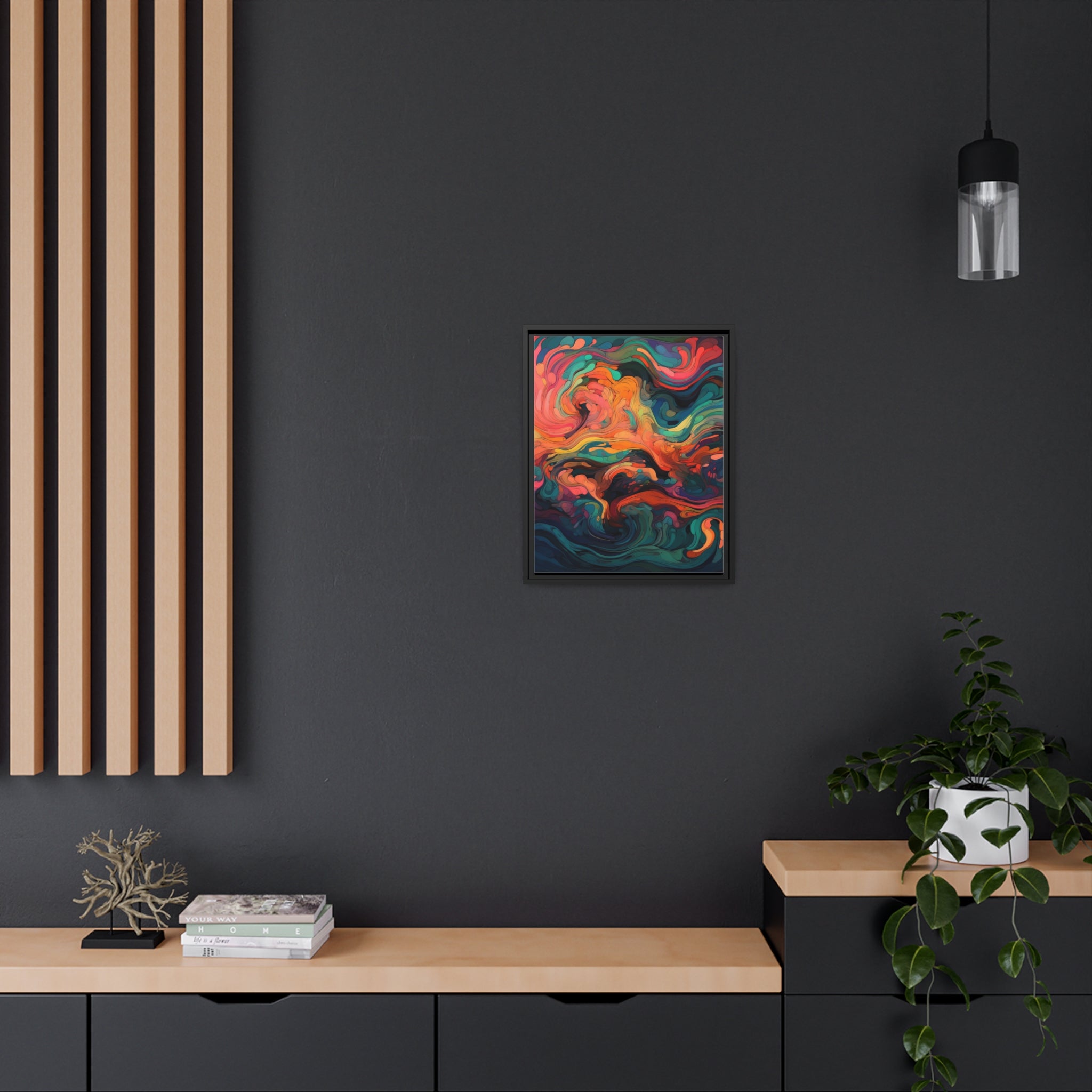 Modern Abstract II Matte Canvas, Black Frame