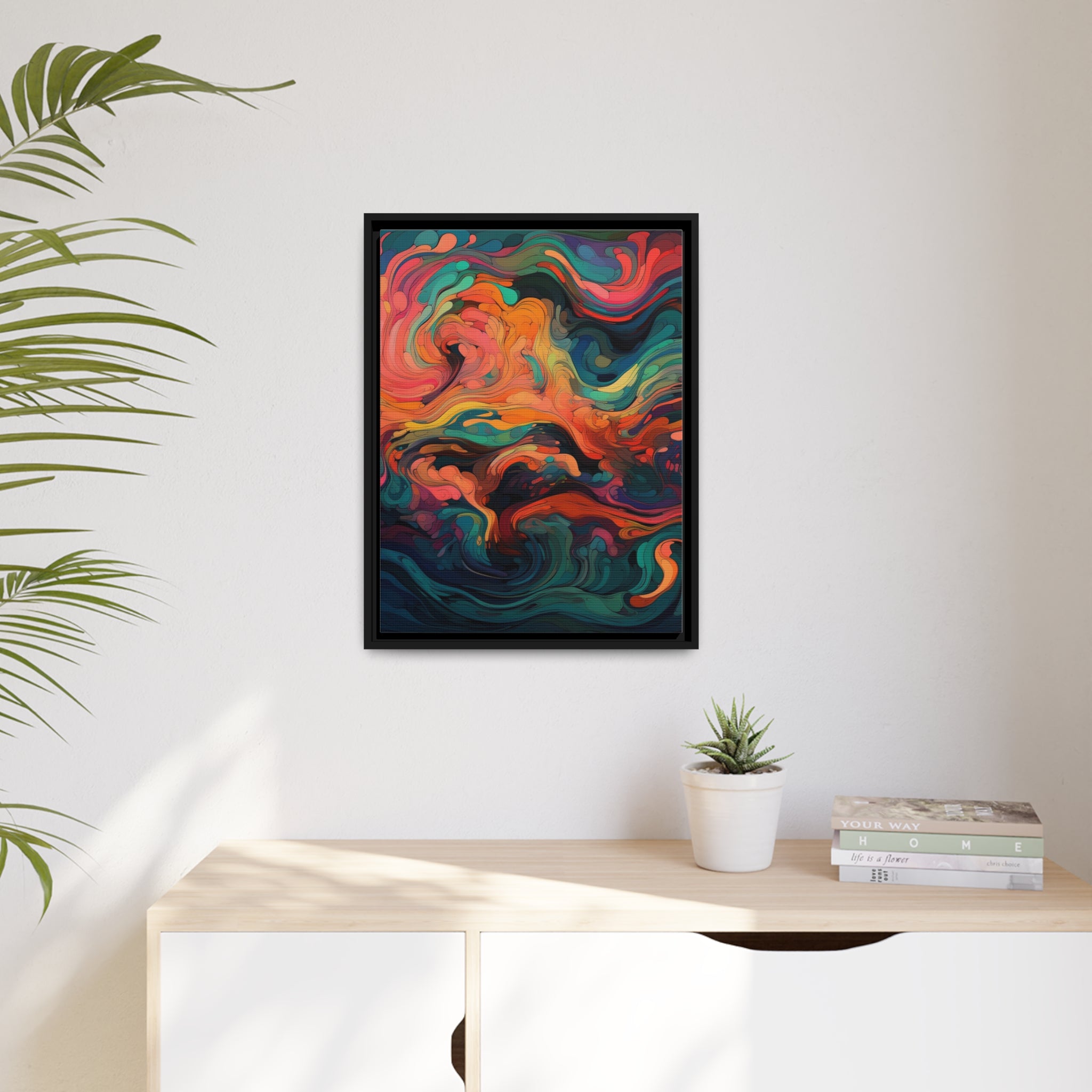 Modern Abstract II Matte Canvas, Black Frame