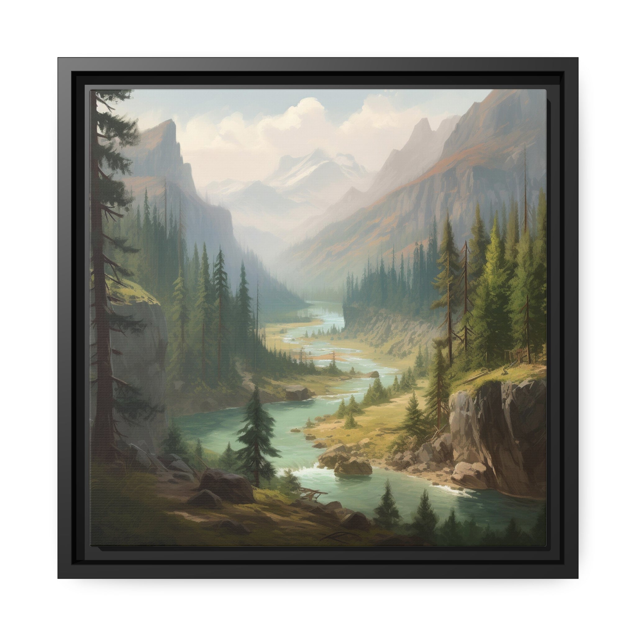 Forest I Matte Canvas, Black Frame