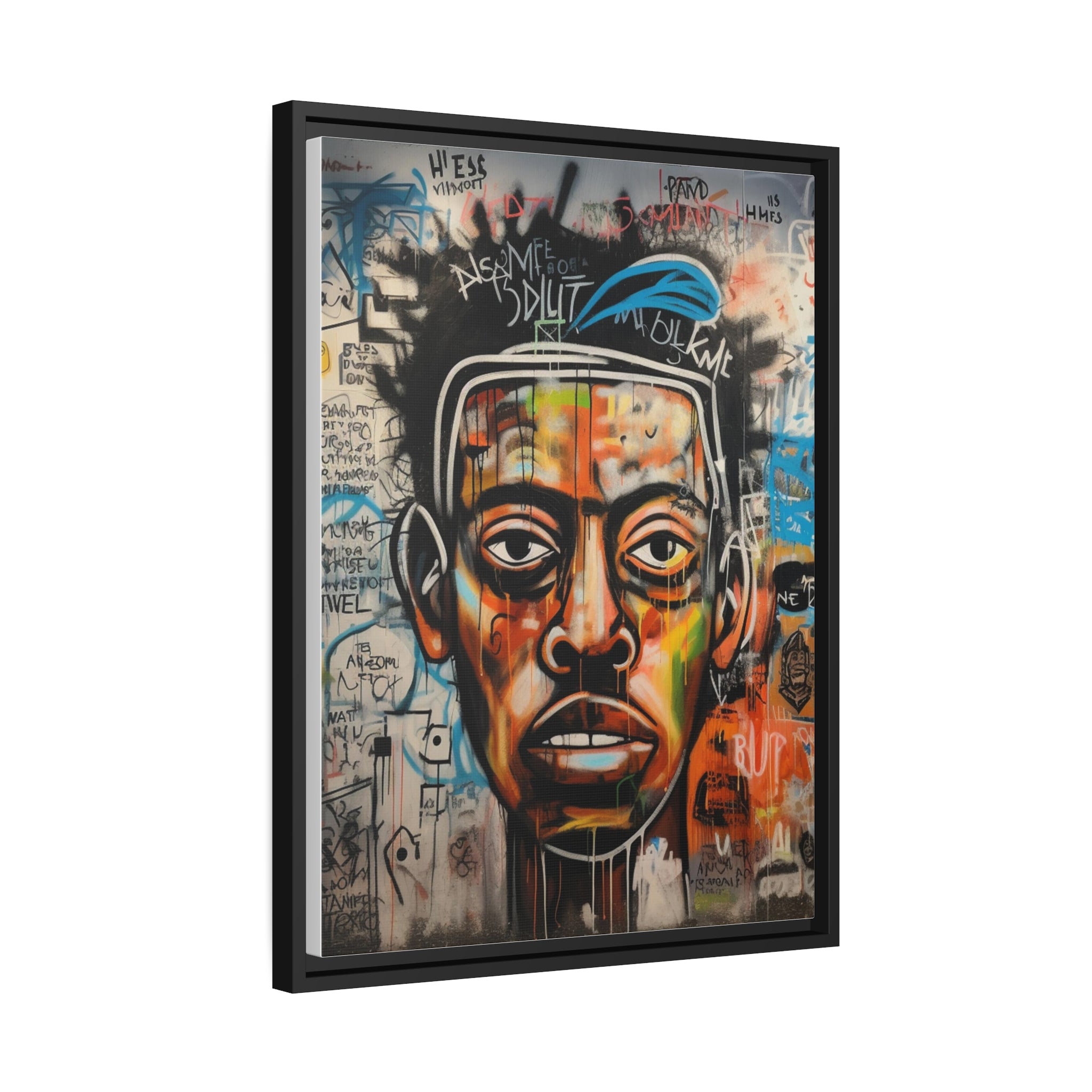 Wall Art Inspired by Jean Mic Matte Canvas, Black Frame