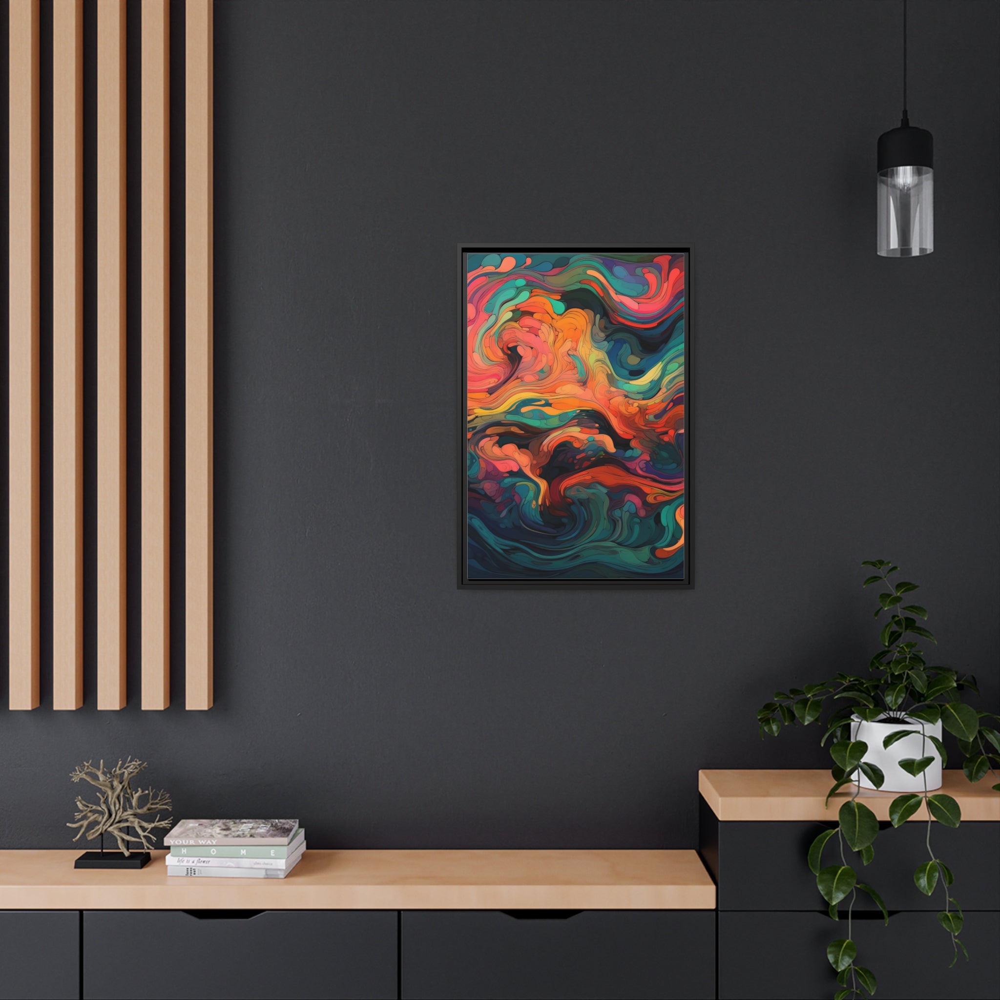 Modern Abstract II Matte Canvas, Black Frame