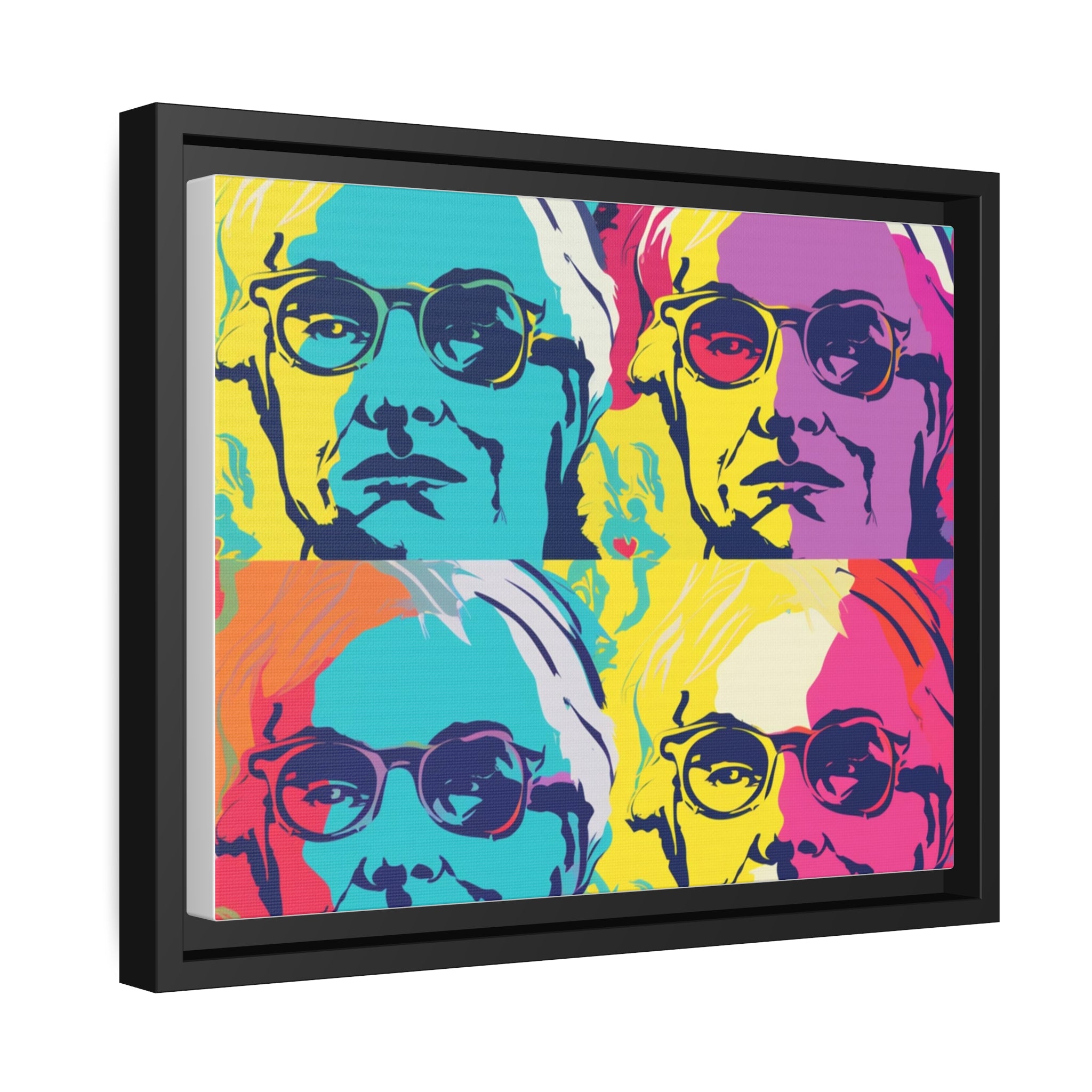 Pop Art Inspired by Andy B Matte Canvas, Black Frame