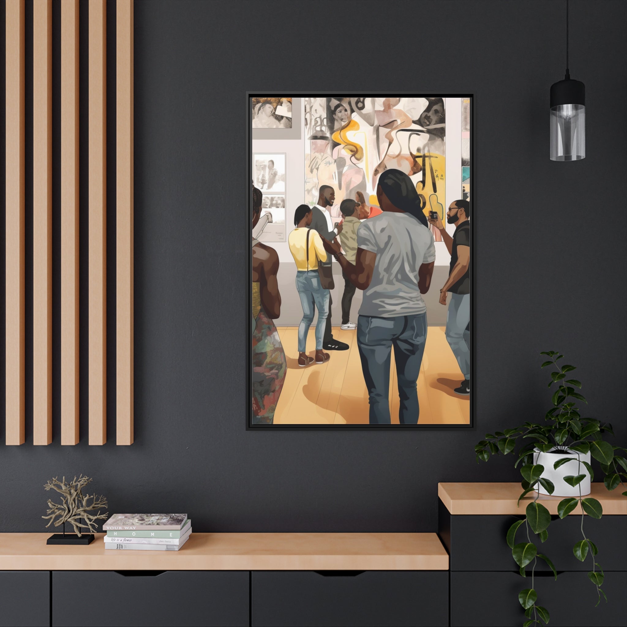 Art Gallery I Matte Canvas, Black Frame