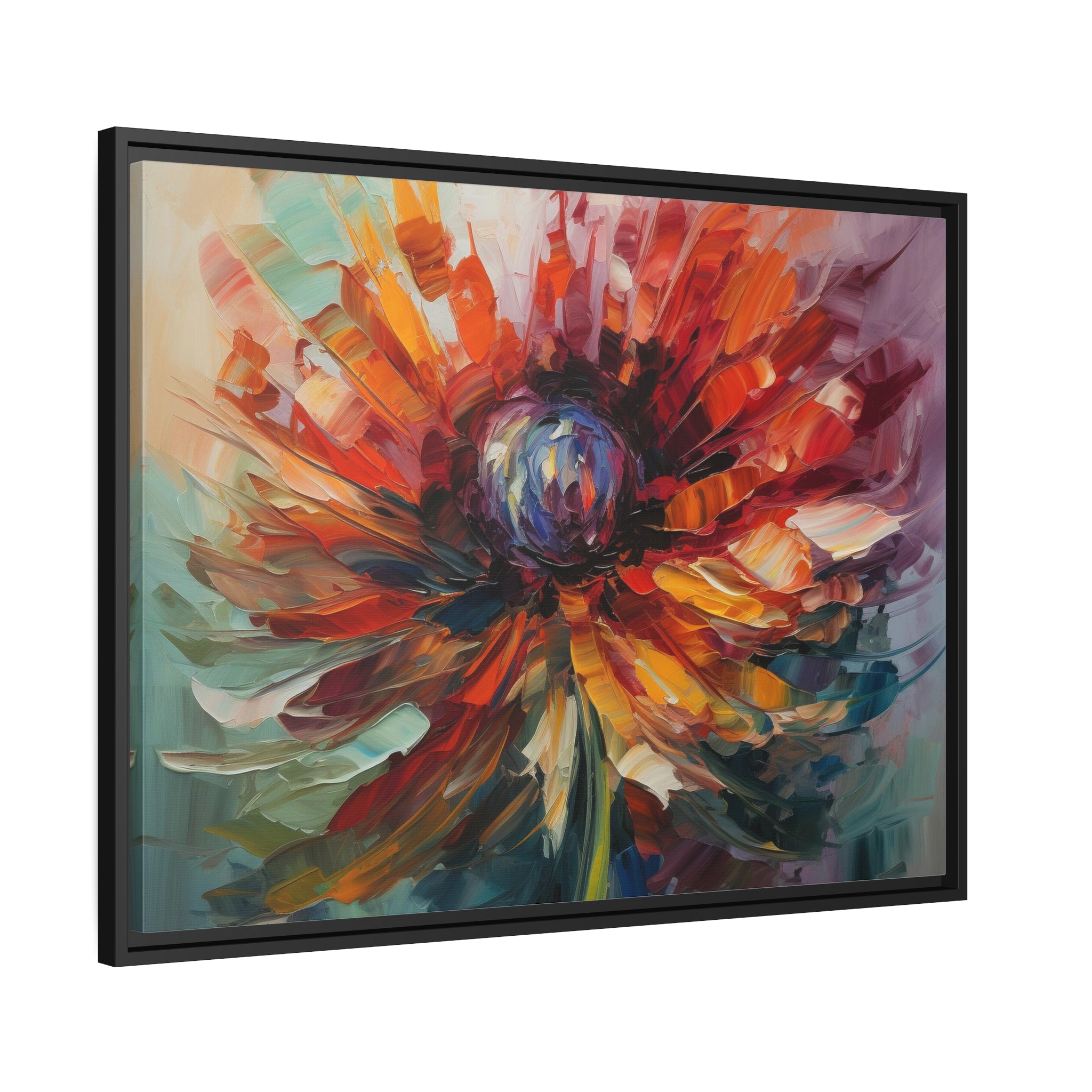 Modern Flora Matte Canvas, Black Frame