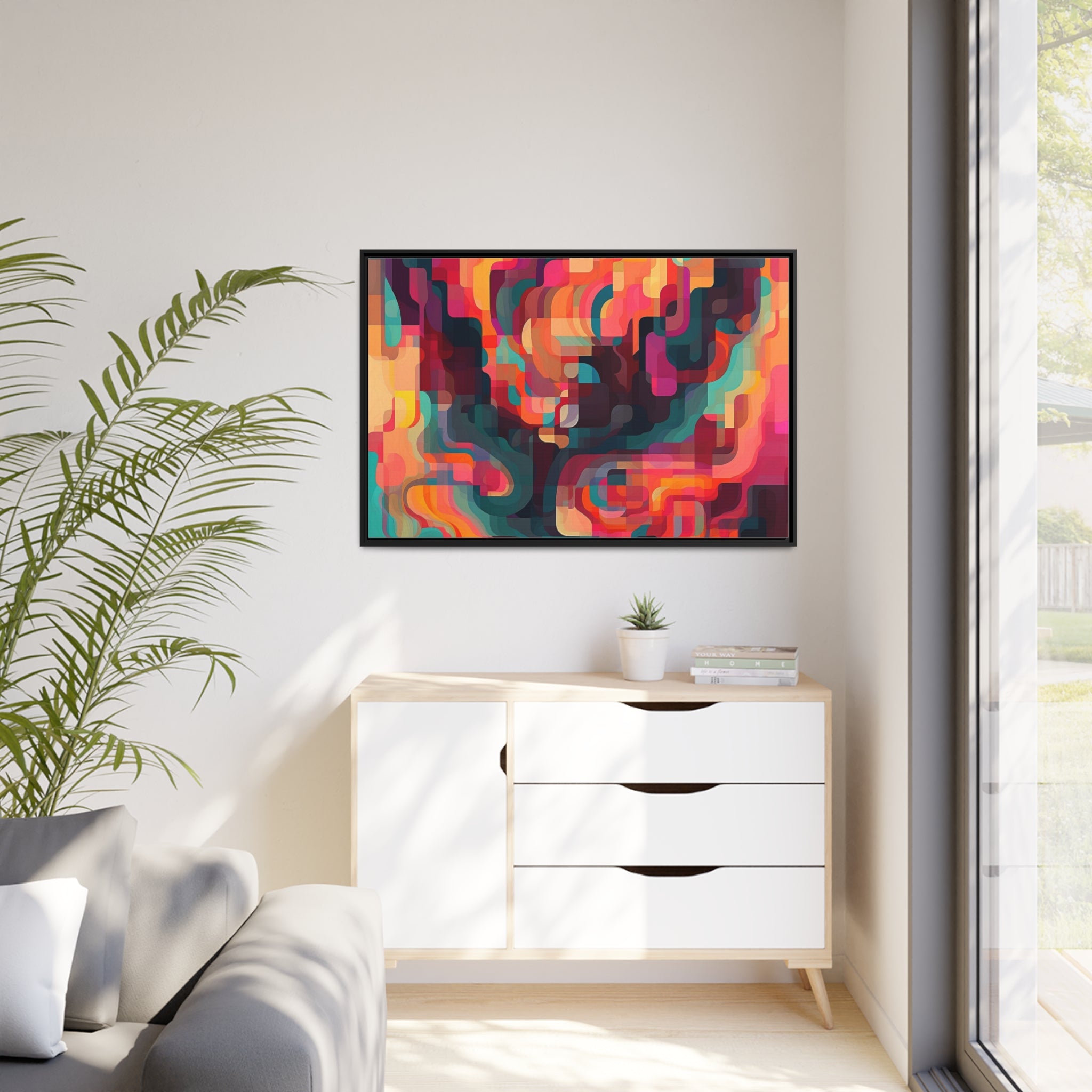 Modern Abstract I Matte Canvas, Black Frame