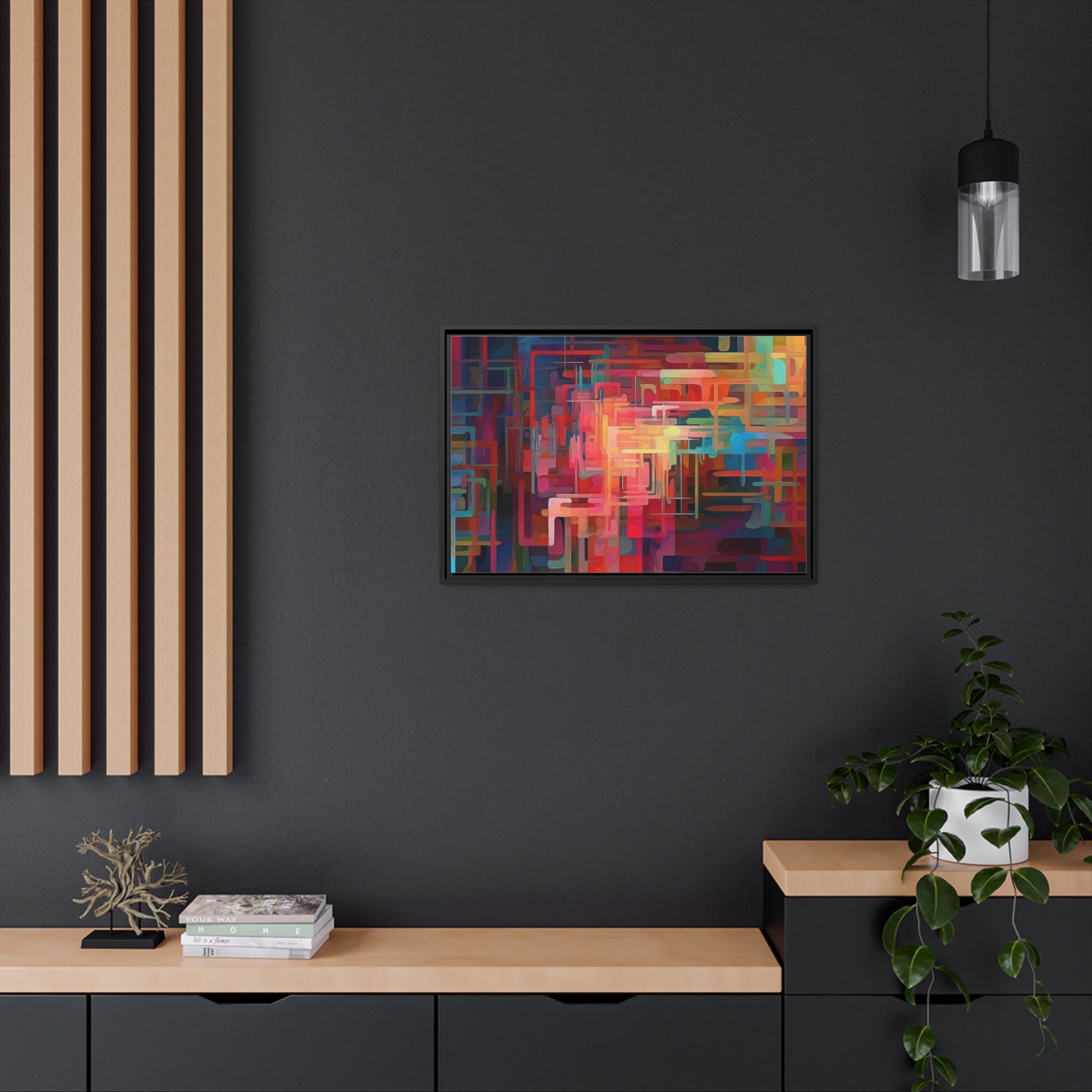 Modern Abstract III Matte Canvas, Black Frame