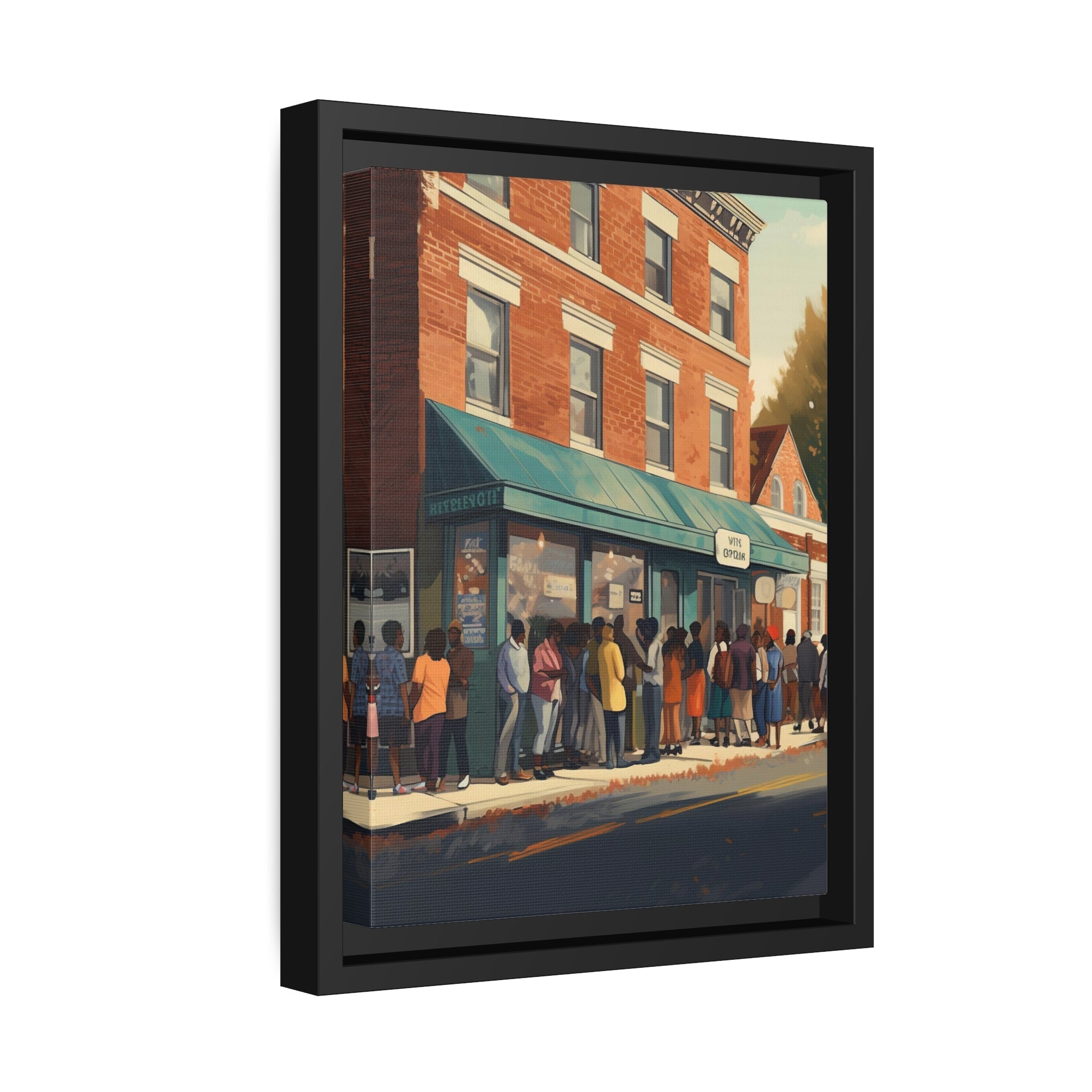 Old Town Store Front Matte Canvas, Black Frame