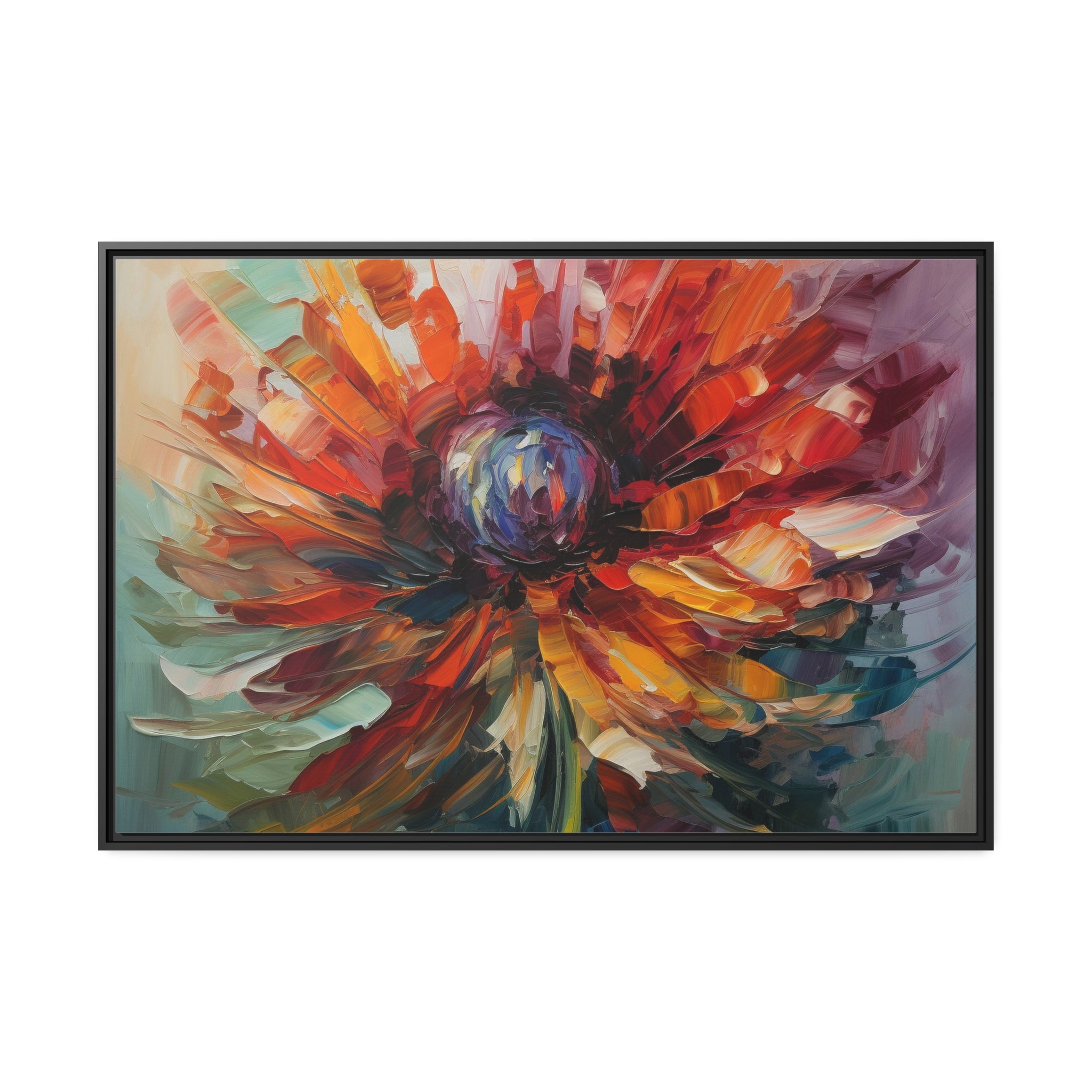 Modern Flora Matte Canvas, Black Frame